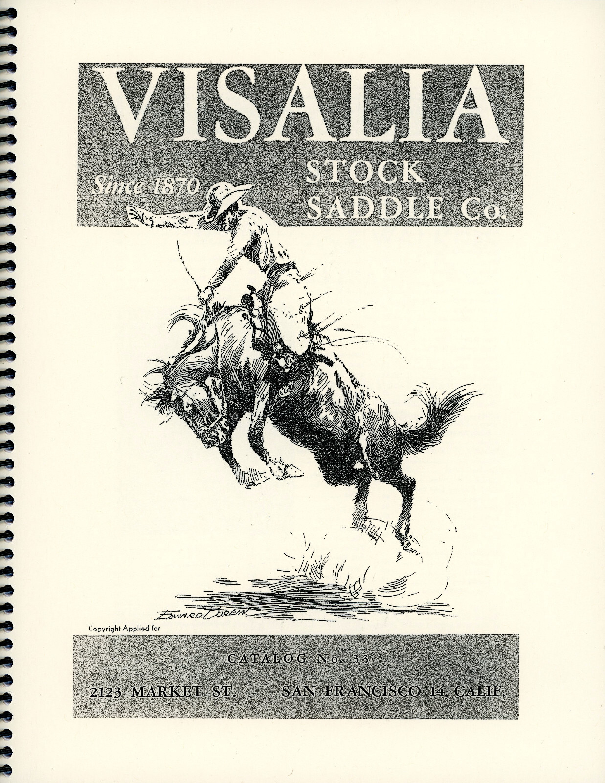 NICE LARGE Visalia COWBOY BIT & SPUR Catalog #33 Reprint San Francisco, CA 1947