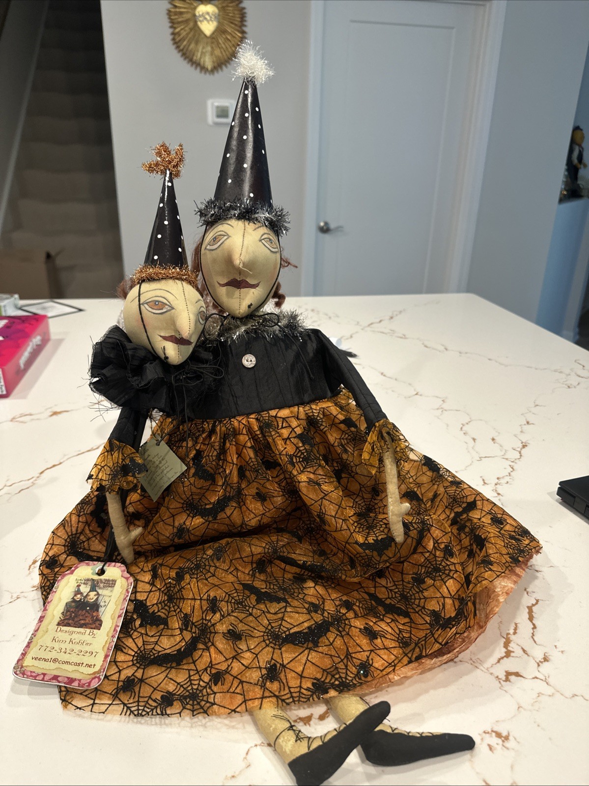 Vintage Bethany Lowe Halloween Witch Bat Dress Kim Khohler Shelf Sitter RETIRED