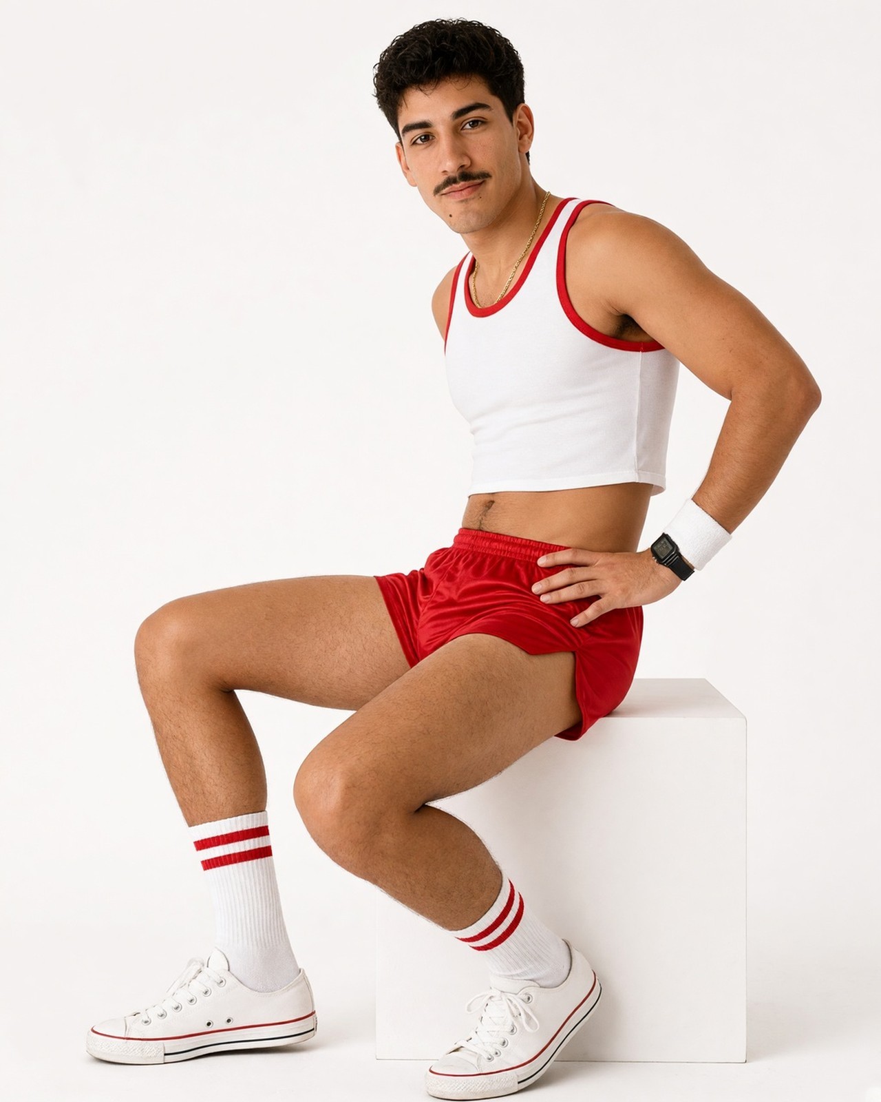 Gay Interest Male Latino Beefcake Physique Shirtless Hunk Posing Pouch M007234 Gay Interest Male Latino Beefcake Physique Shirtless Hunk Posing Pouch M007234