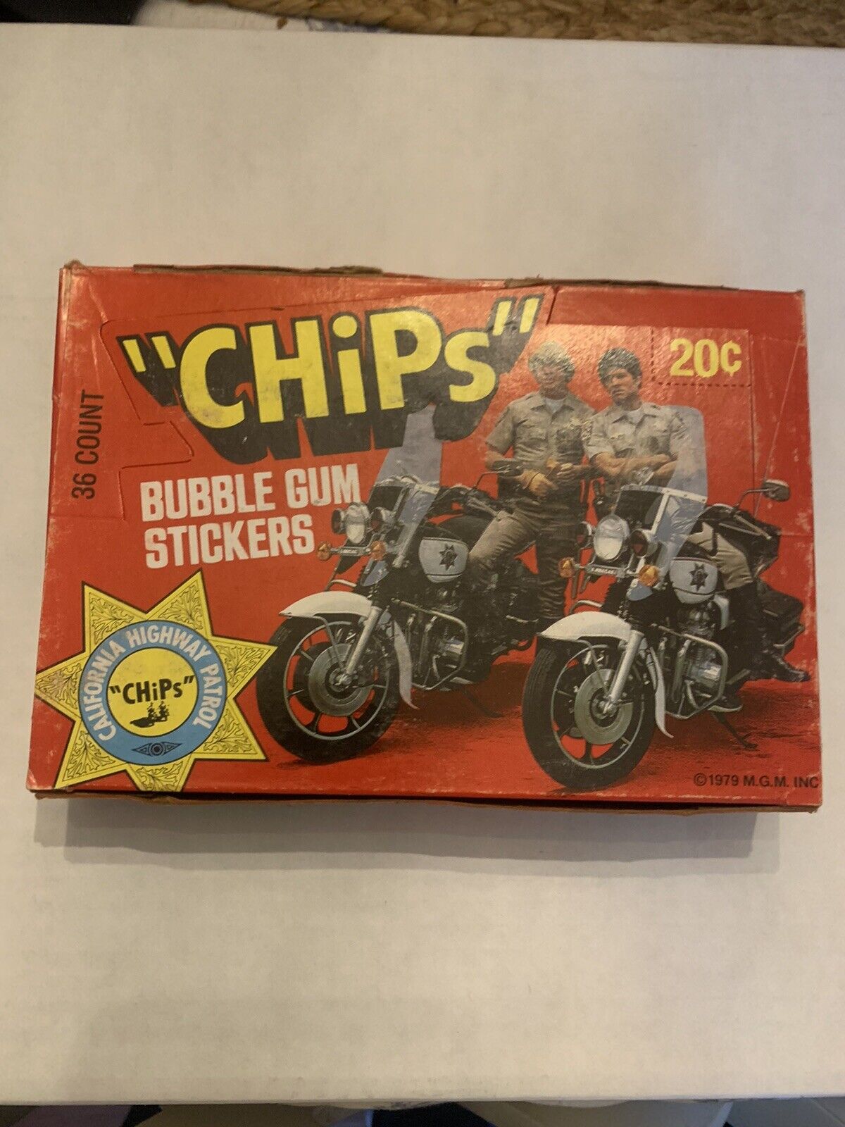 New 1979 Donruss CHiPS TV Show Wax Box 36 Sealed Packs 4 Stickers Per Pack
