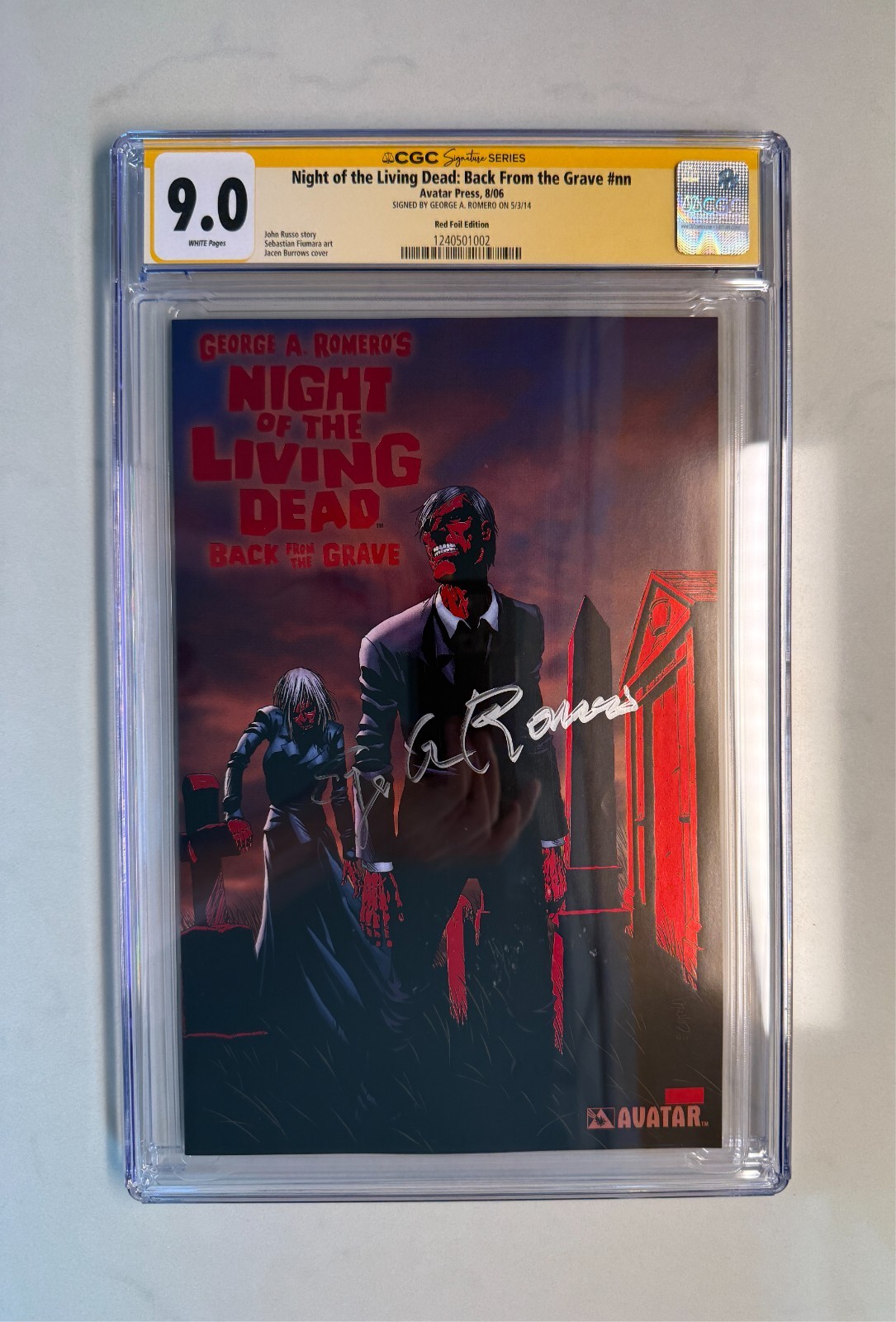 Night of the Living Dead CGC SS 9.0 George A Romero Signed Red Foil Variant