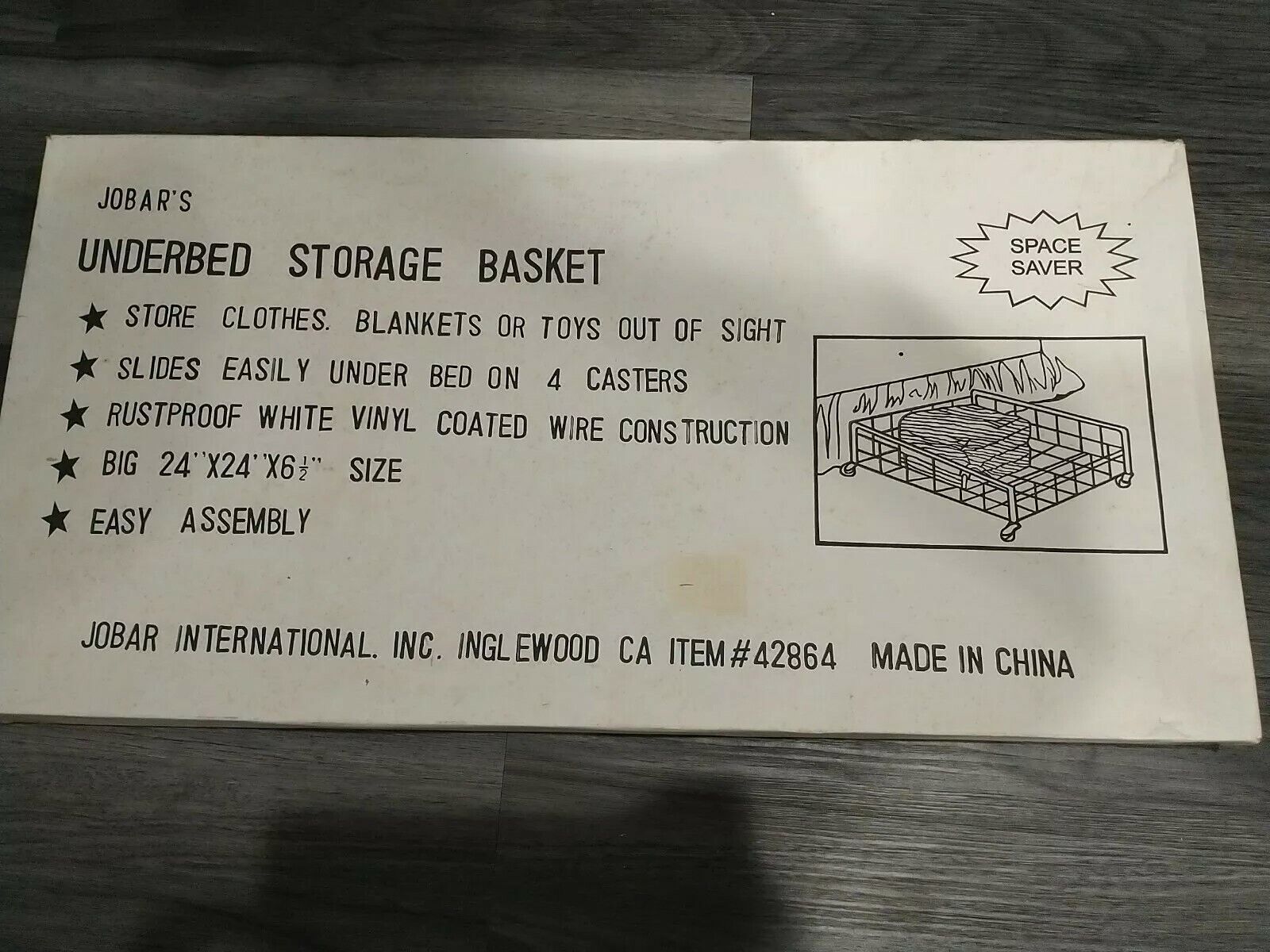 Vintage Jobar's Underbed Storage Basket New in Box