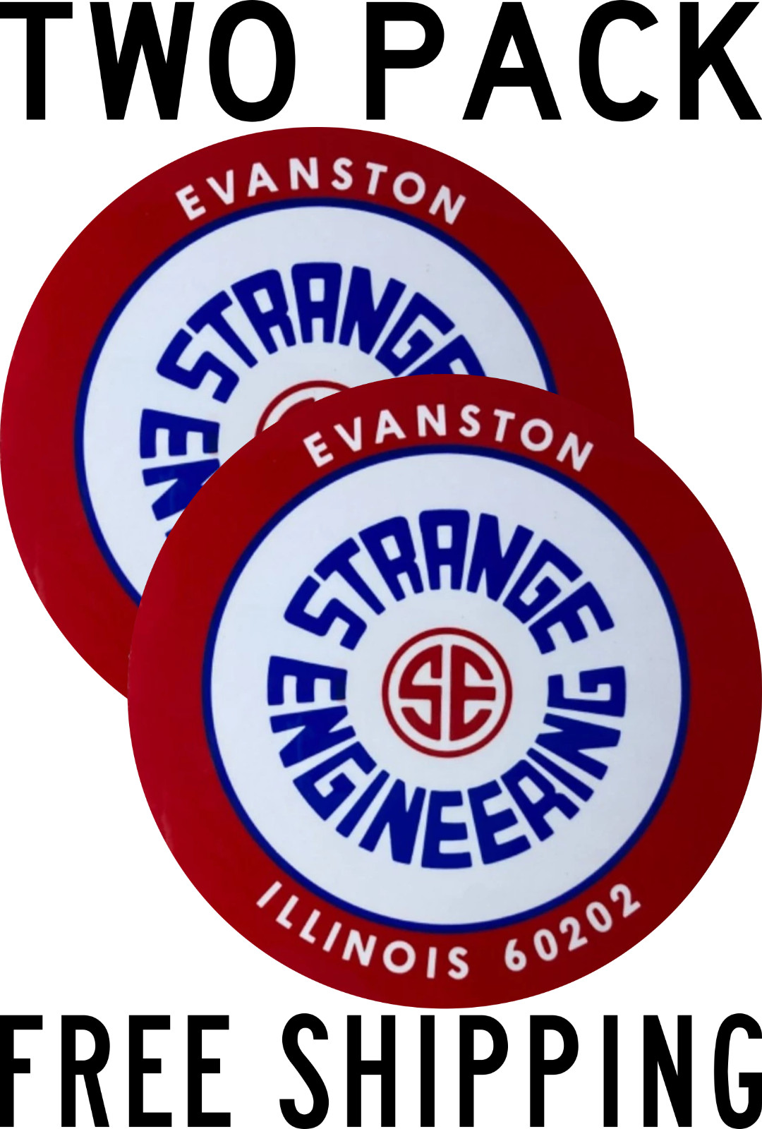 SET OF TWO VINTAGE 1960\'s STRANGE ENGINEERING FORD AXLE DECALS 2 1/4\