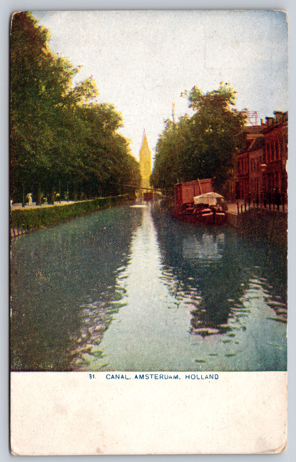 Postcard Nederlands Holland Amsterdam Canal
