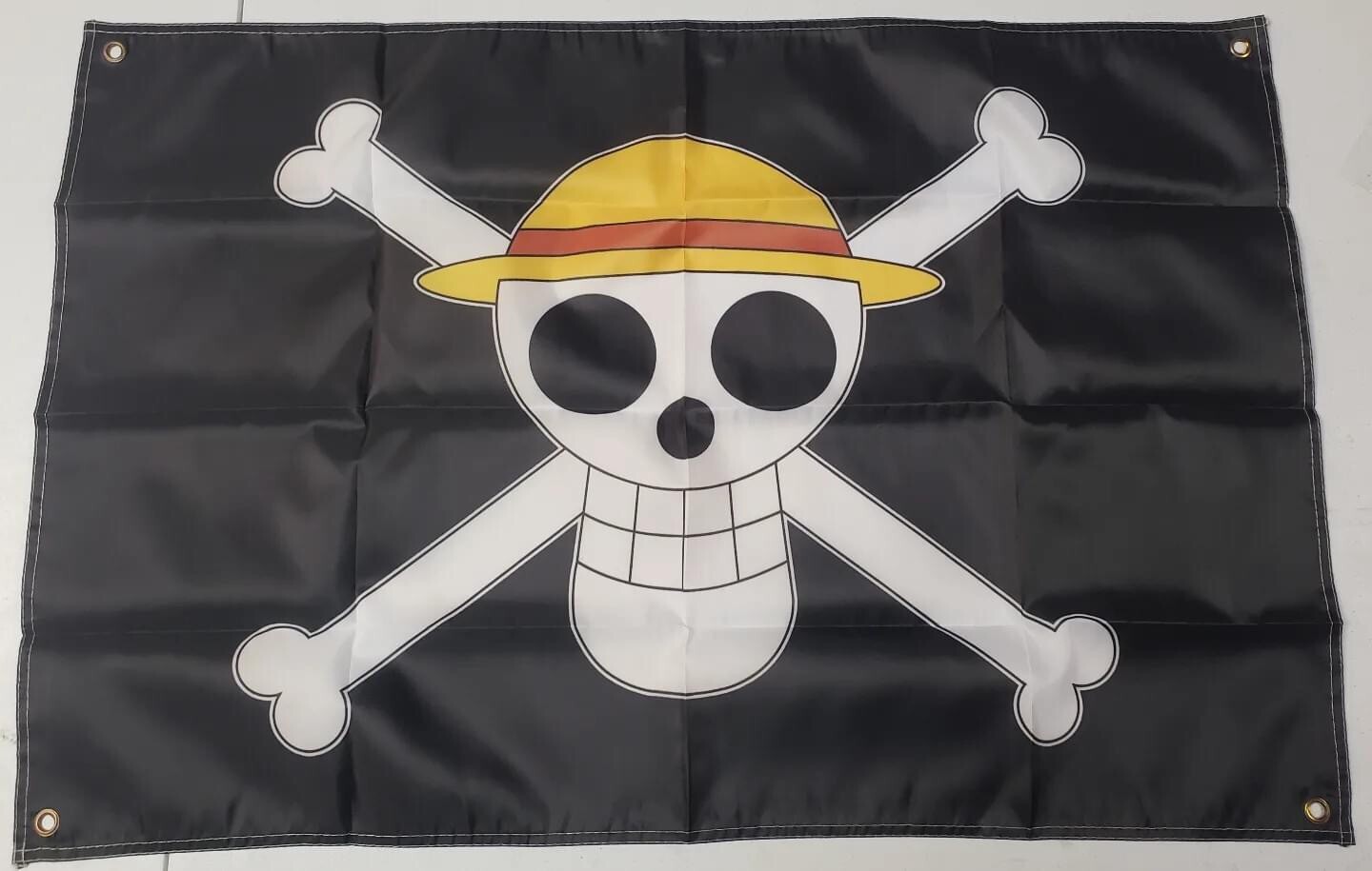 NEW 3x2ft One Piece Luffy\'s Straw Hat Skull Pirate Flag Luffy Cosplay US Stock NEW 3x2ft One Piece Luffy\'s Straw Hat Skull Pirate Flag Luffy Cosplay US Stock