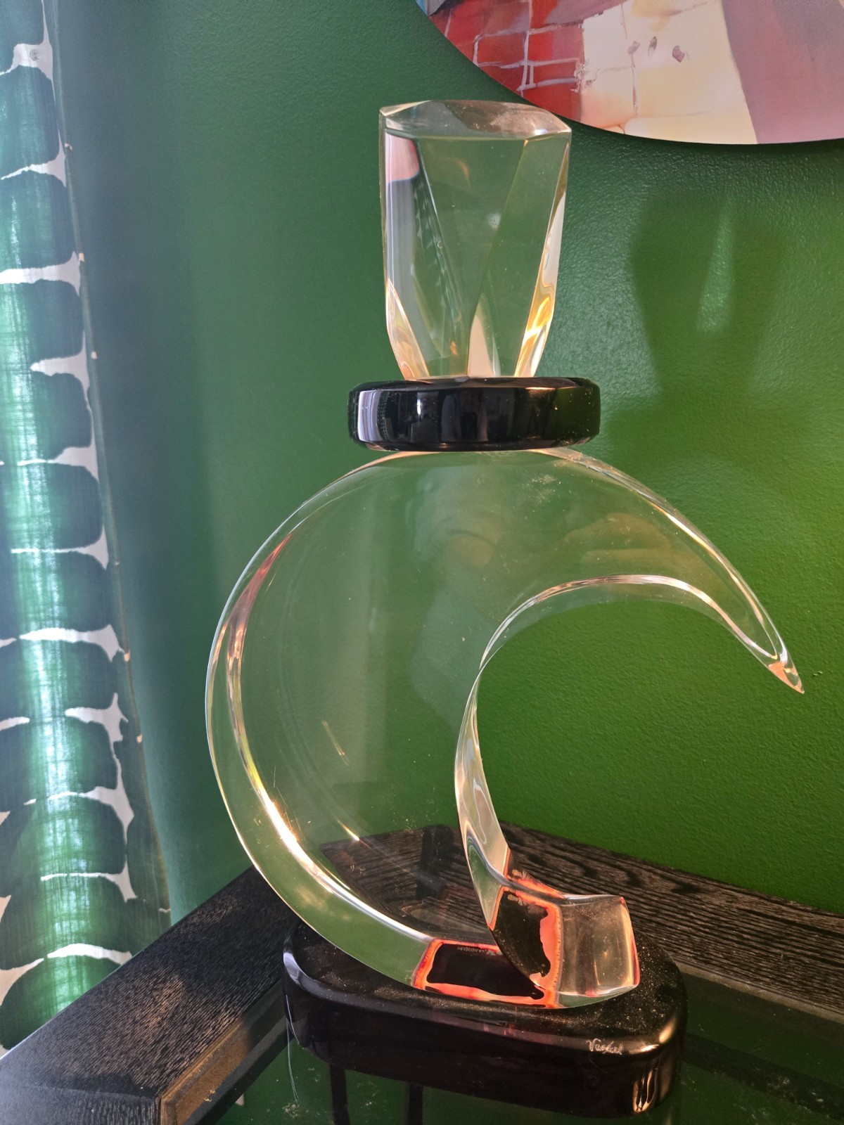 VINTAGE VAN TEAL LUCITE ACRYLIC PERFUME SCULPTURE CLEAR, SIGNED VINTAGE VAN TEAL LUCITE ACRYLIC PERFUME SCULPTURE CLEAR, SIGNED