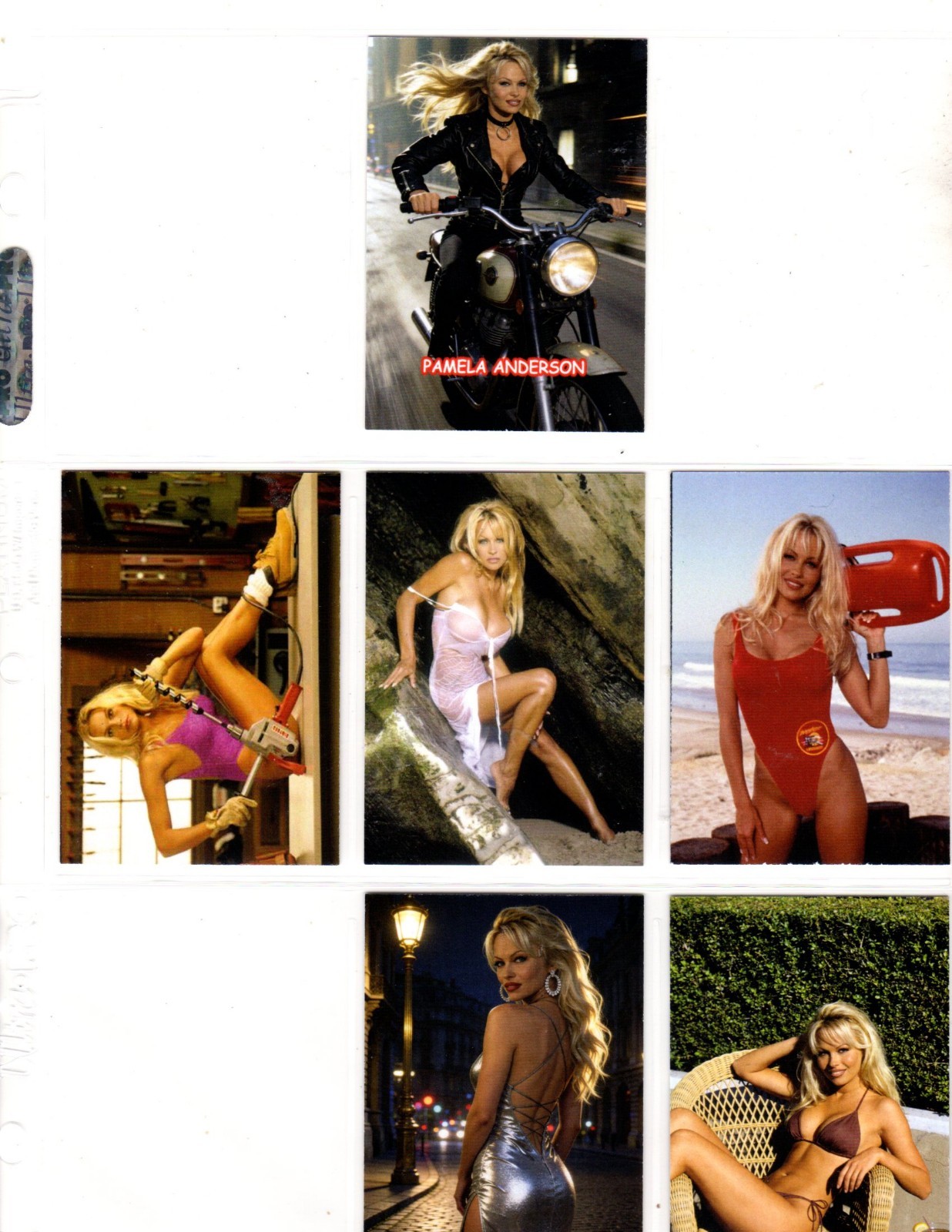 PAMELA ANDERSON     CUSTOM  NOVELTY TRADING CARD 6 CARDS   SET
