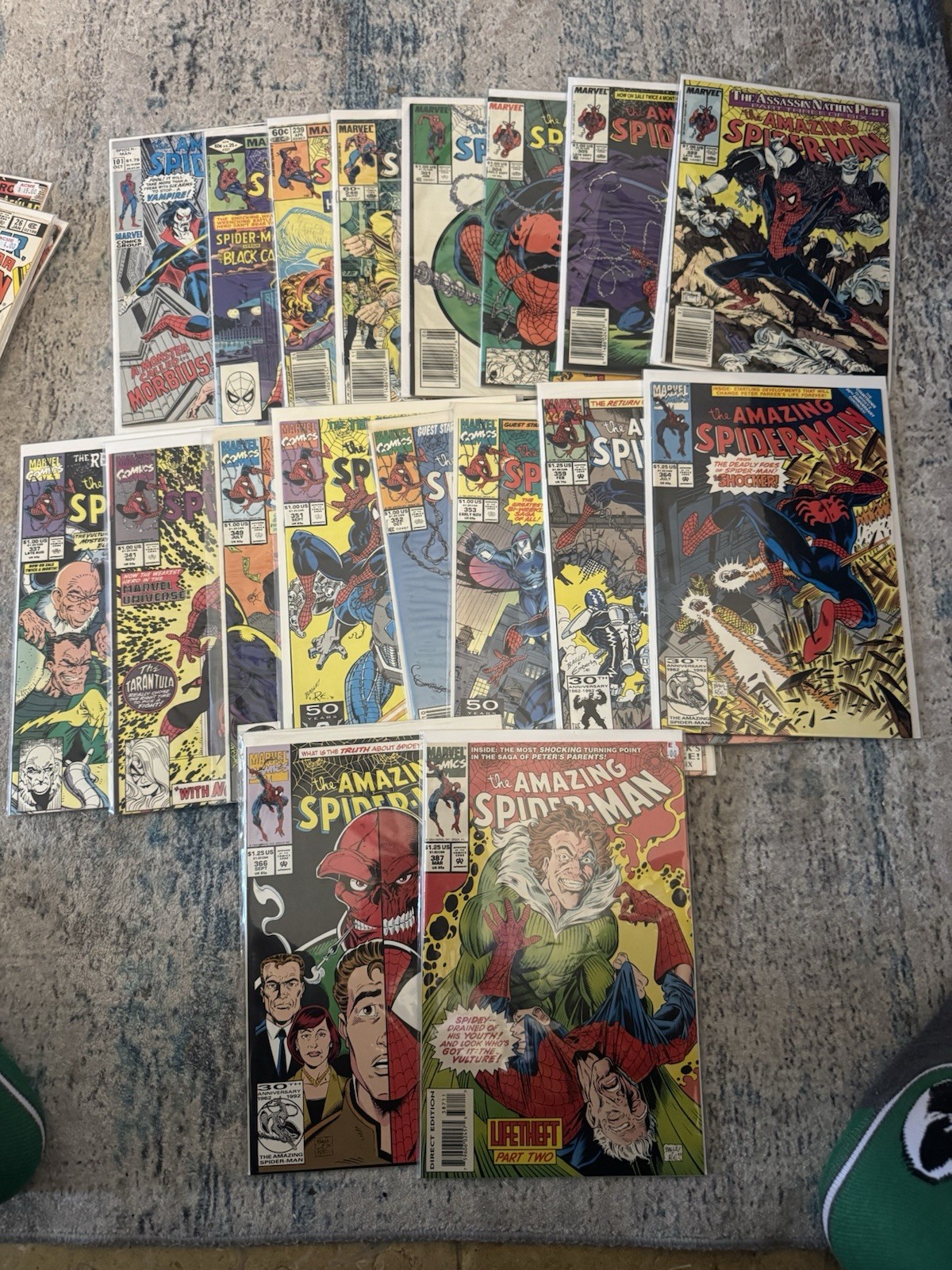 The Amazing Spider-Man Comic Lot Of 18 Books Ranging From 227-387 & 101 2nd Pr