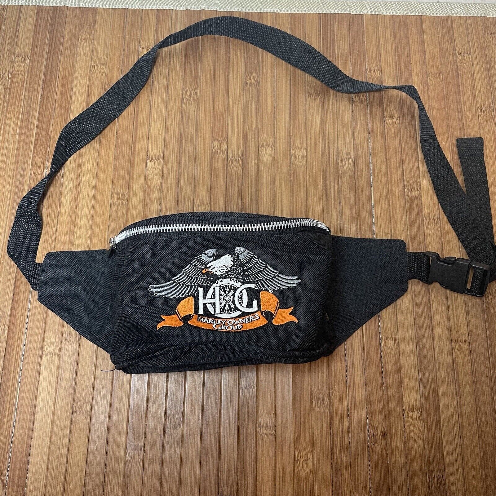 Vintage Harley Owner’s Group Black Fanny Pack HOG Carry Purse Travel Waist Pouch