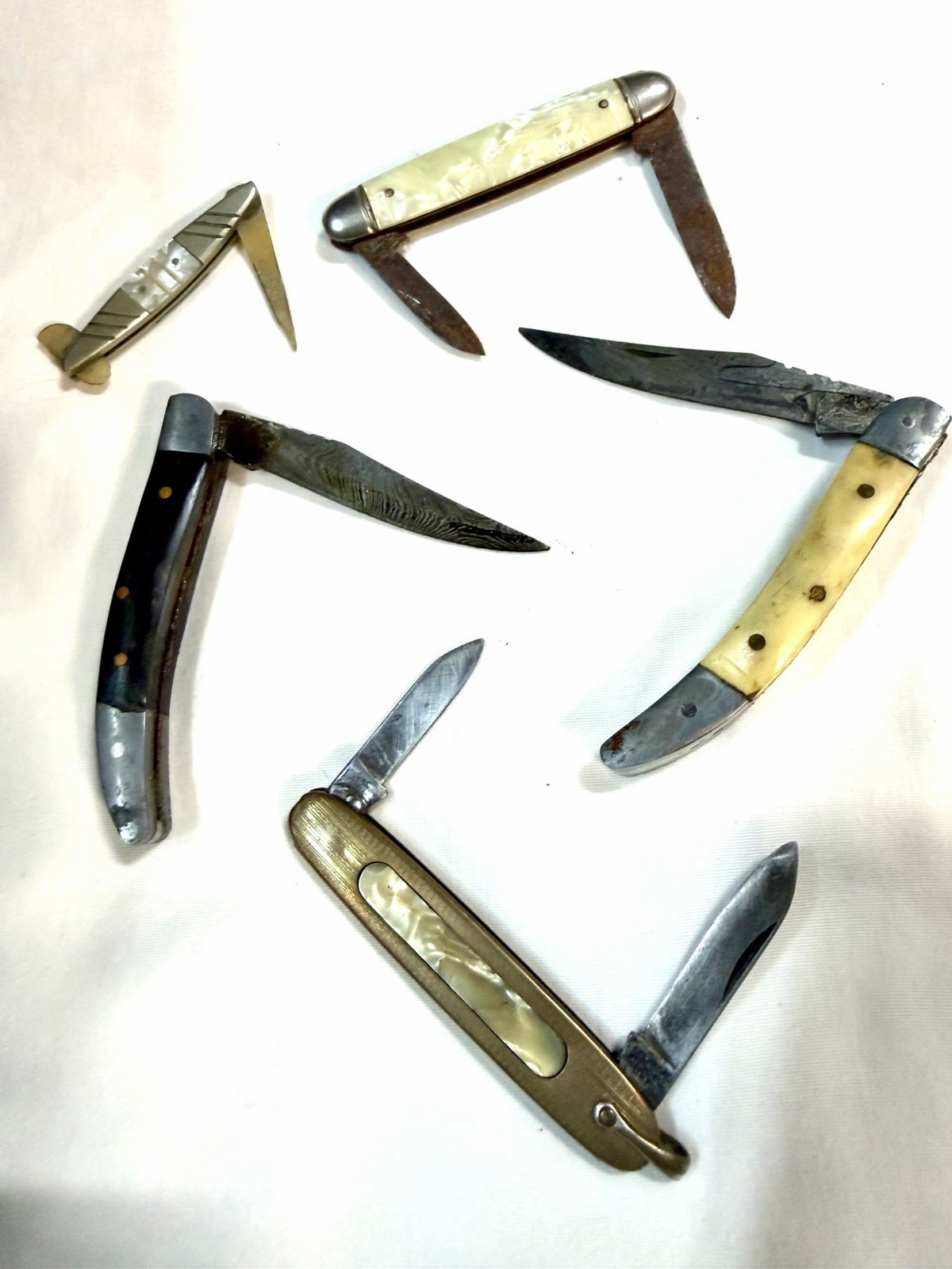 Imperial Vintage Pocketknife Lot 5 1940s Plastic Handle Steel Slipjoint File