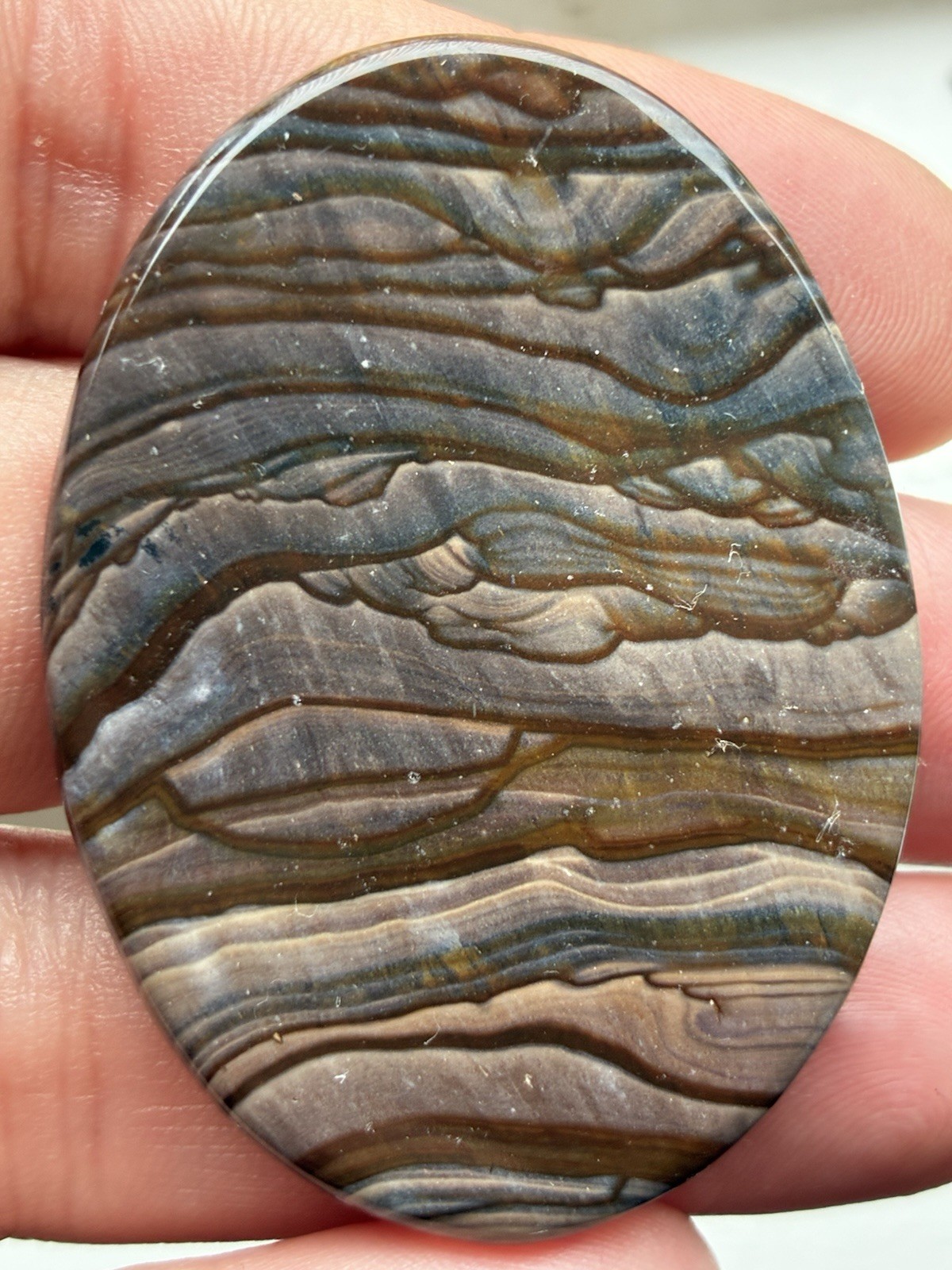 Blue Biggs Jasper Cabochon 40 X 30 mm