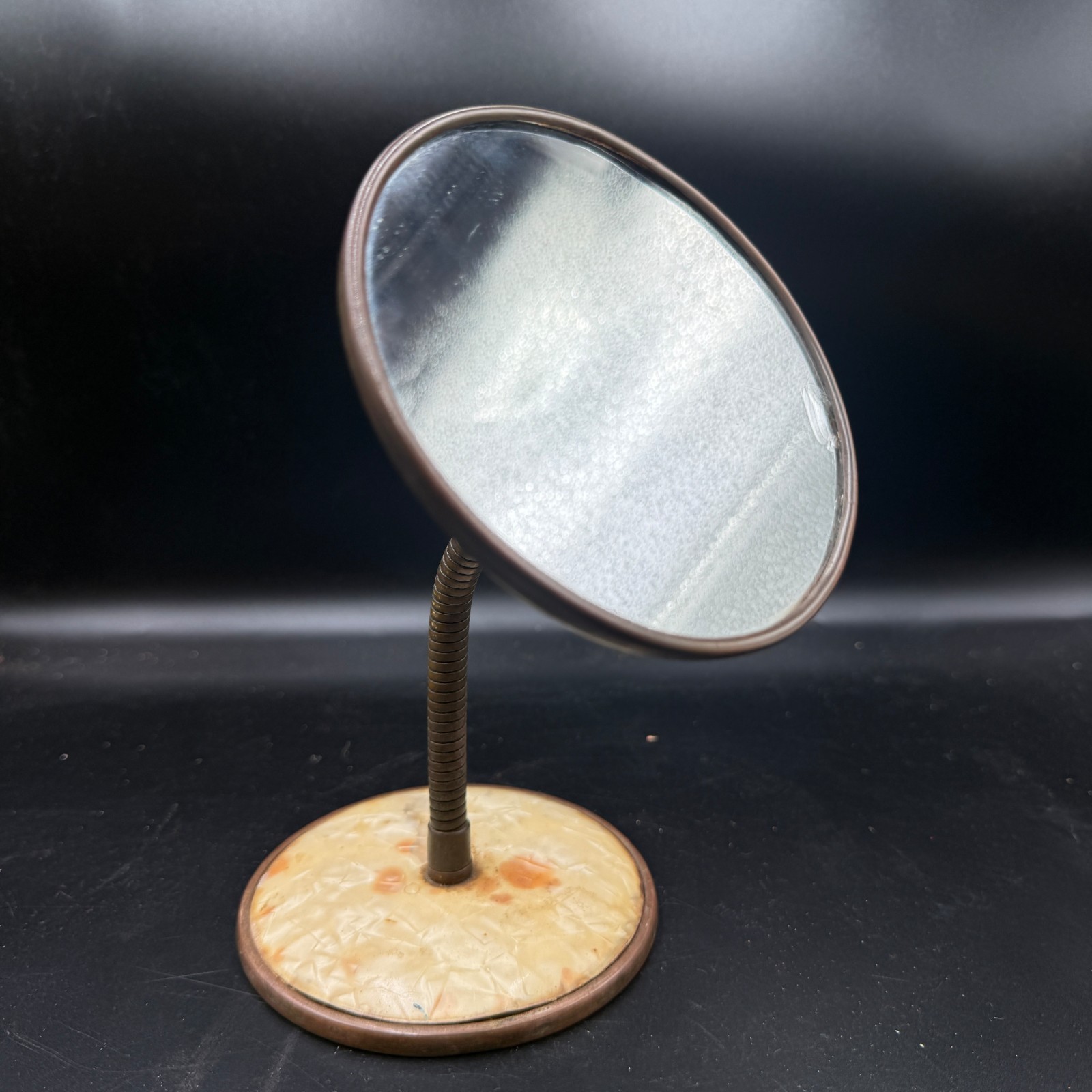 Vintage Double Sided Articulating Vanity Shaving Mirror Brass 