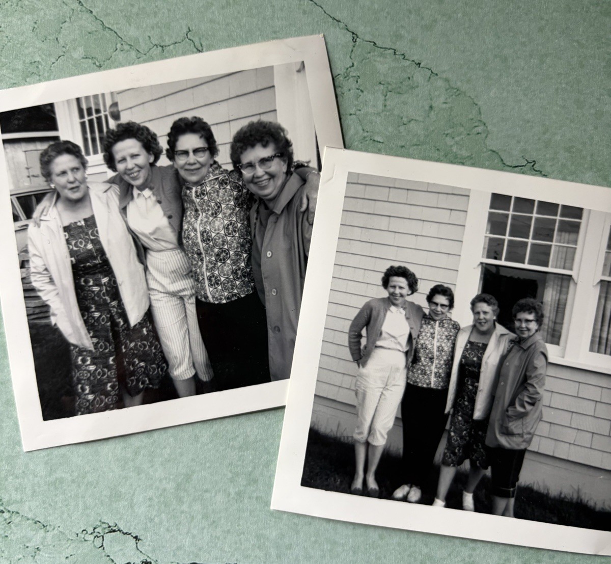 Vintage Snapshot Photo Group Of Lovely Older Women Friends