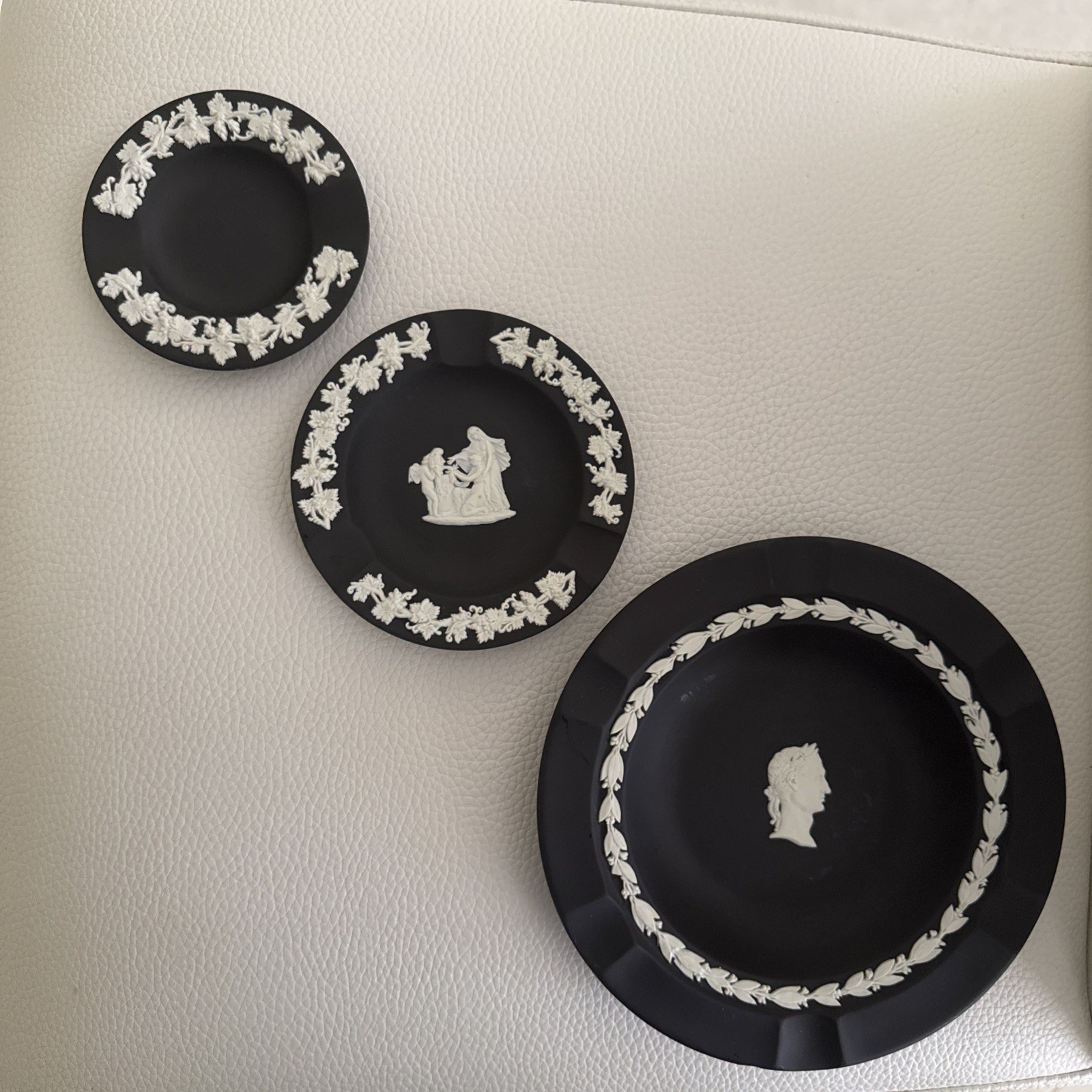 Vintage 3 Wedgwood Black Jasperware 6.5\