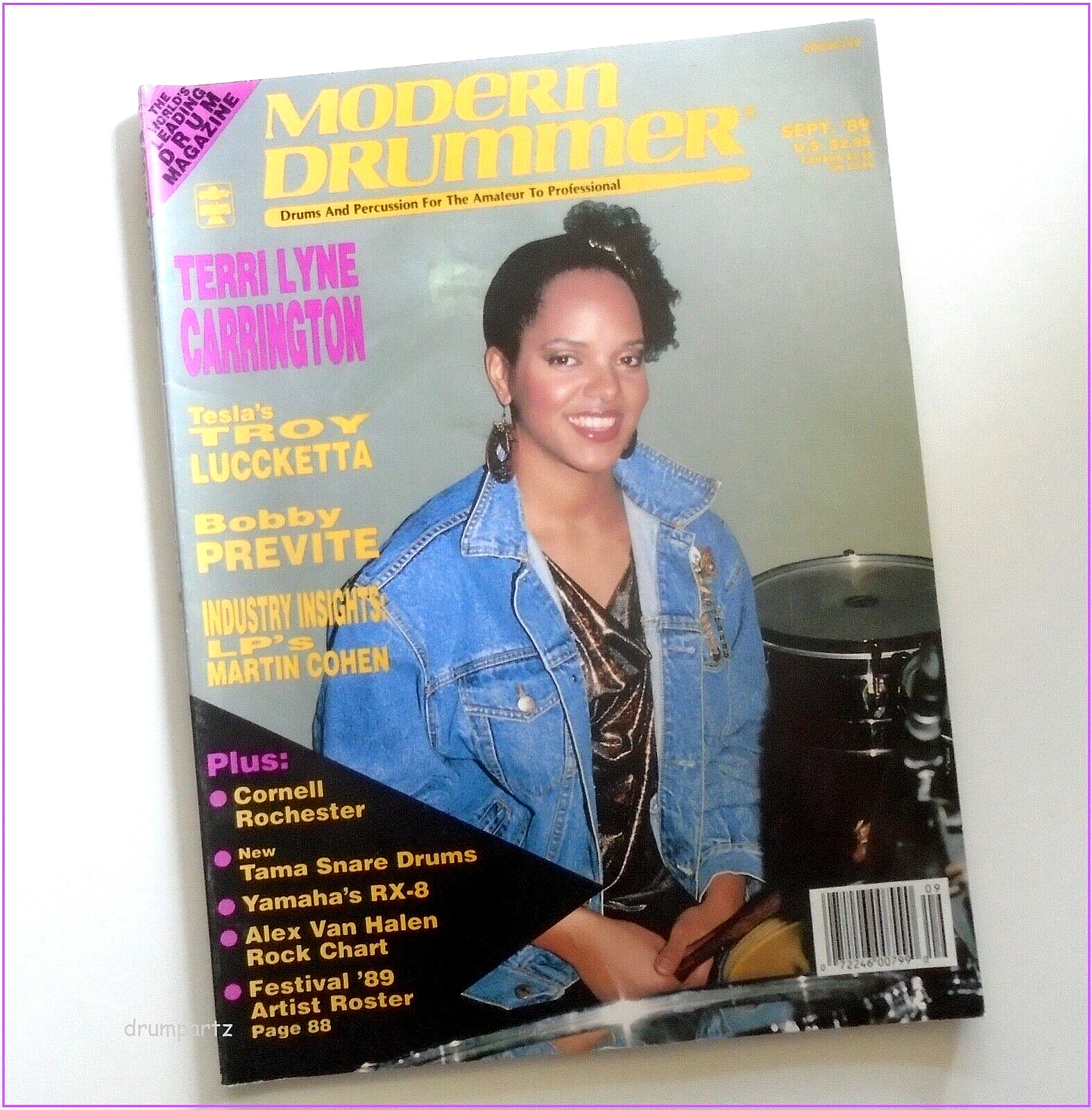 MODERN DRUMMER - Sept 1989 - TERRI LYNE CARRINGTON + Troy Luccketta - Tesla