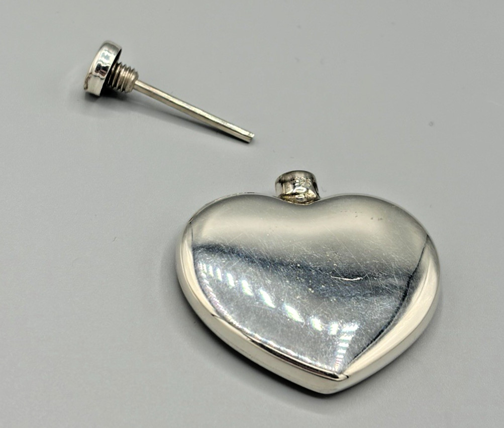 Vintage Tiffany & Co Sterling Silver Heart Perfume Bottle Travel Flask Dauber Vintage Tiffany & Co Sterling Silver Heart Perfume Bottle Travel Flask Dauber