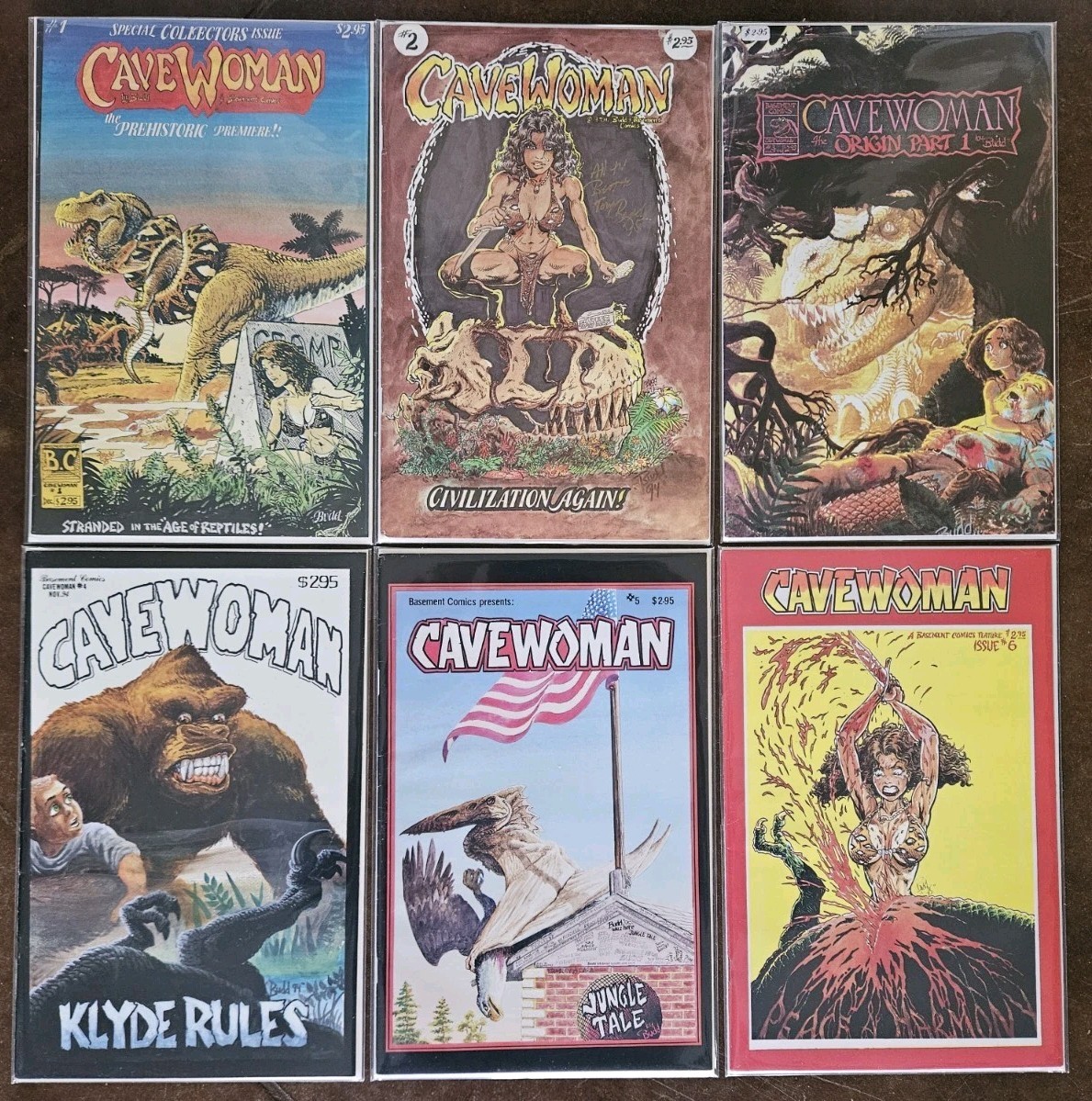 CAVEWOMAN 1 2 3 4 5 6 THE ORIGINAL SERIES NM 1-6 BUDD ROOT BASEMENT COMICS AMRYL