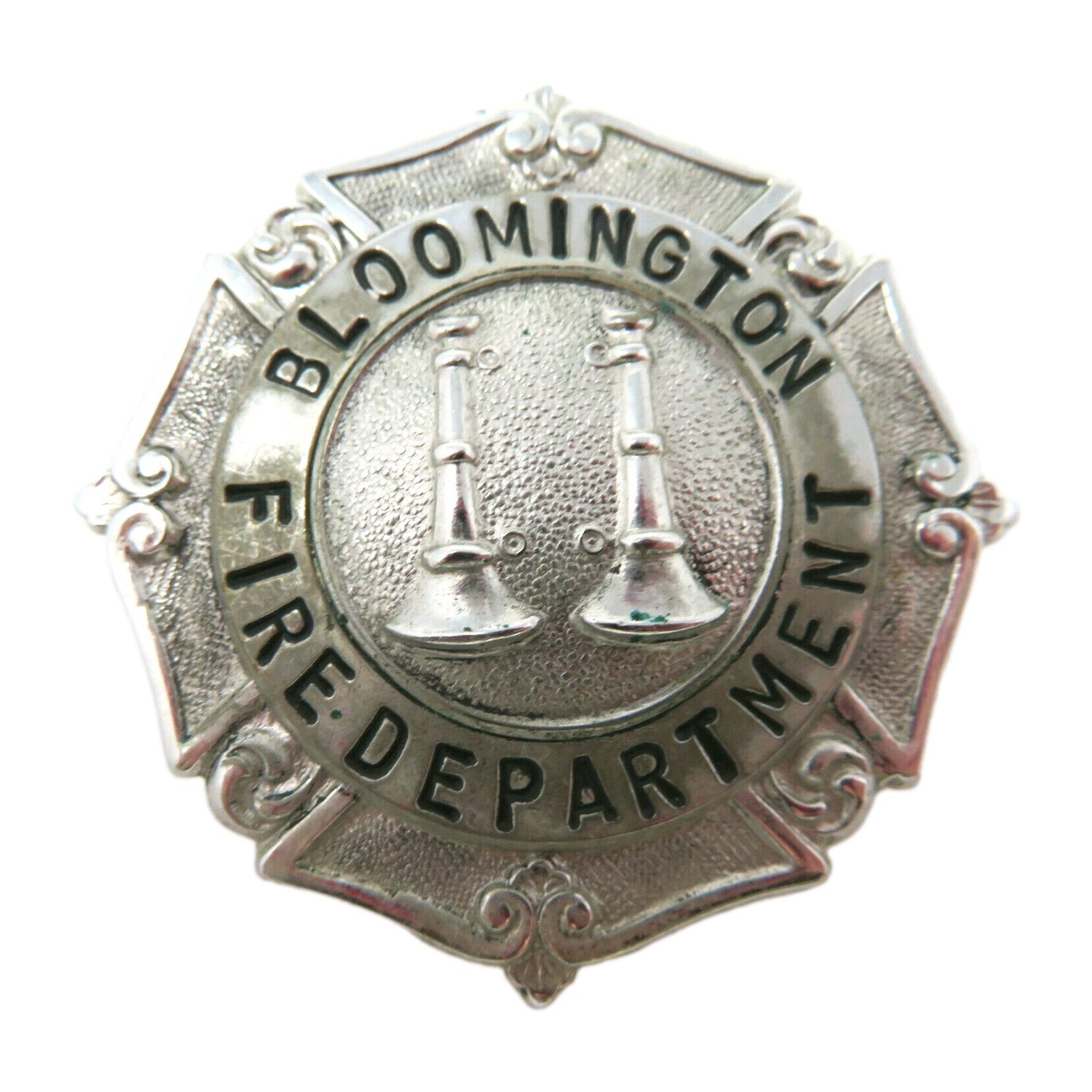 Vintage Fire Department Screw Back Badge Pin - Bloomington, MN