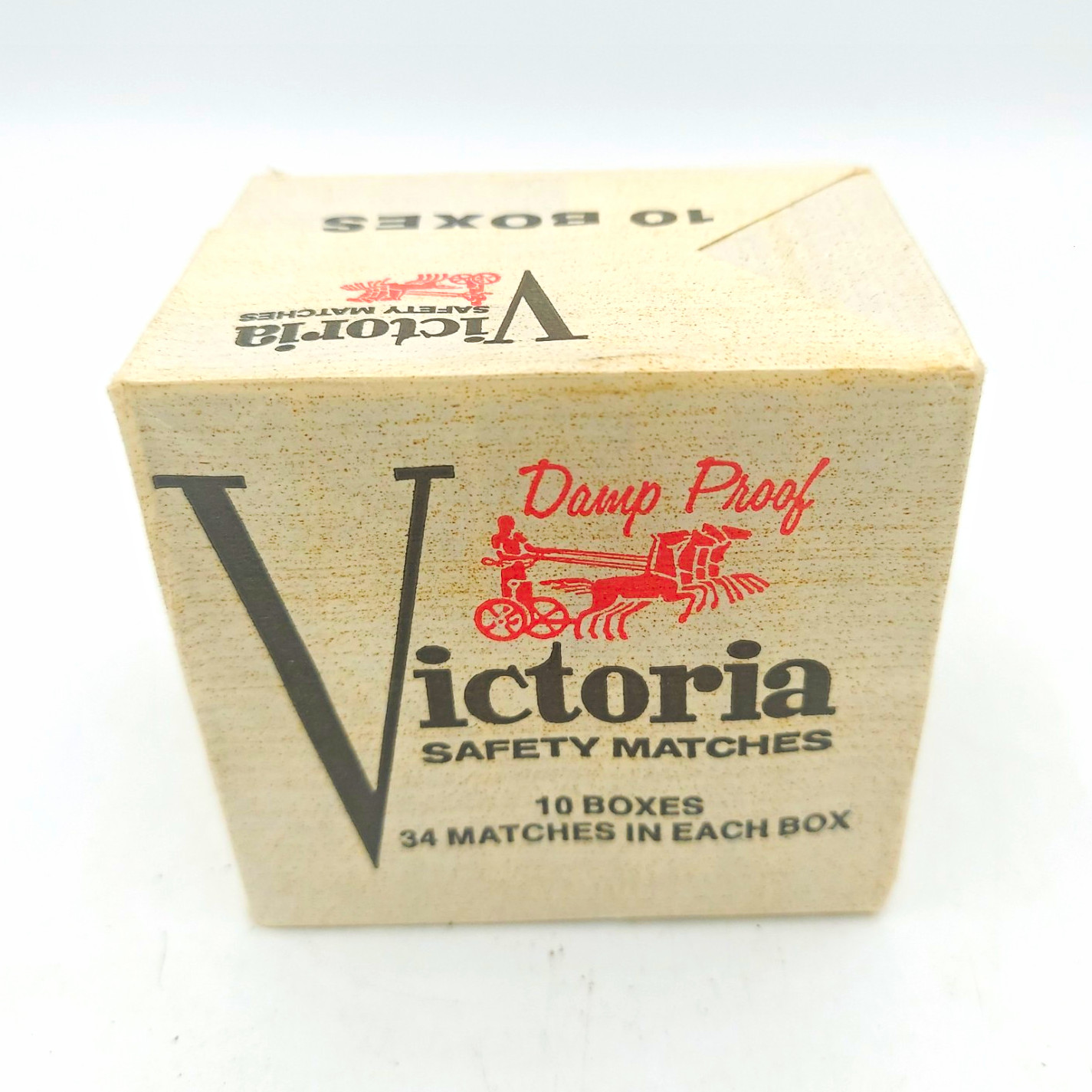 Vintage 60s Victoria Safety Matches 10 Box Pack Made In Sweden Damp Proof NOS