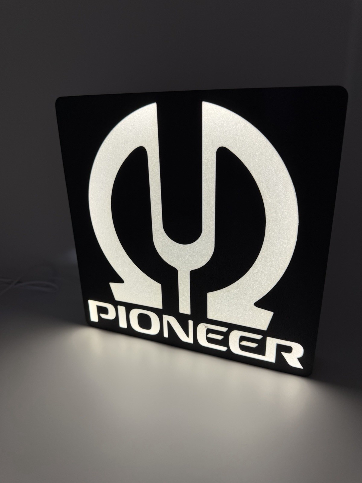 Pioneer Audio Stereo -  Light Up LED Sign With USB Plug - Black- Amp Speaker