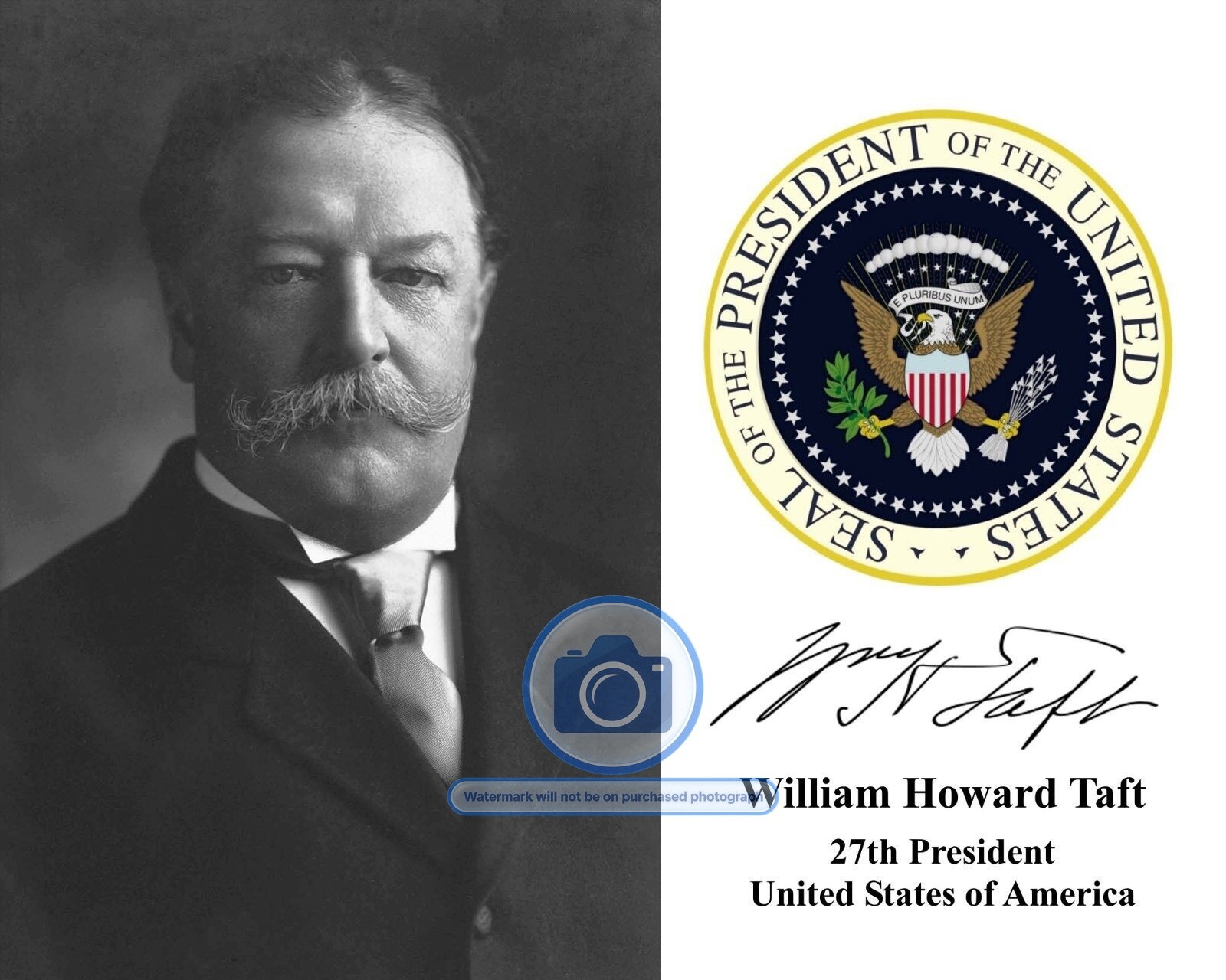 PRESIDENT WILLIAM HOWARD TAFT PRESIDENTIAL SEAL AUTOGRAPHED 8X10 PHOTOGRAPH PRESIDENT WILLIAM HOWARD TAFT PRESIDENTIAL SEAL AUTOGRAPHED 8X10 PHOTOGRAPH