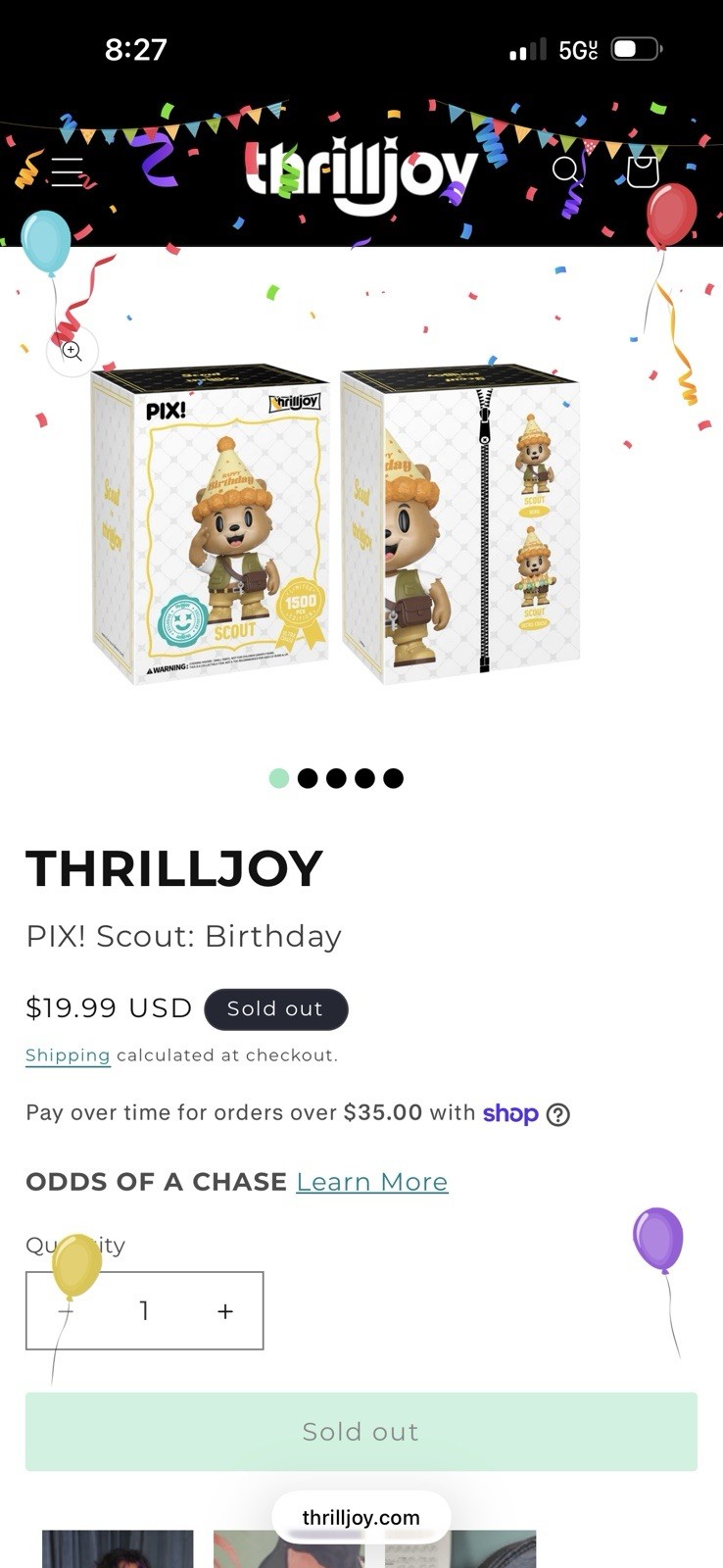 THRILLJOY PIX Scout: Birthday Sold out