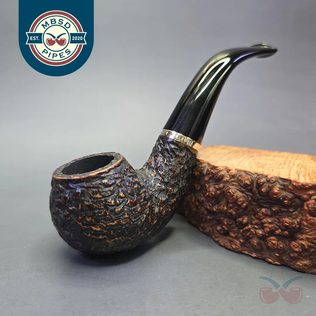 Peterson Kapet 03 Rusticated Bent Apple Estate Briar Pipe, Unsmoked