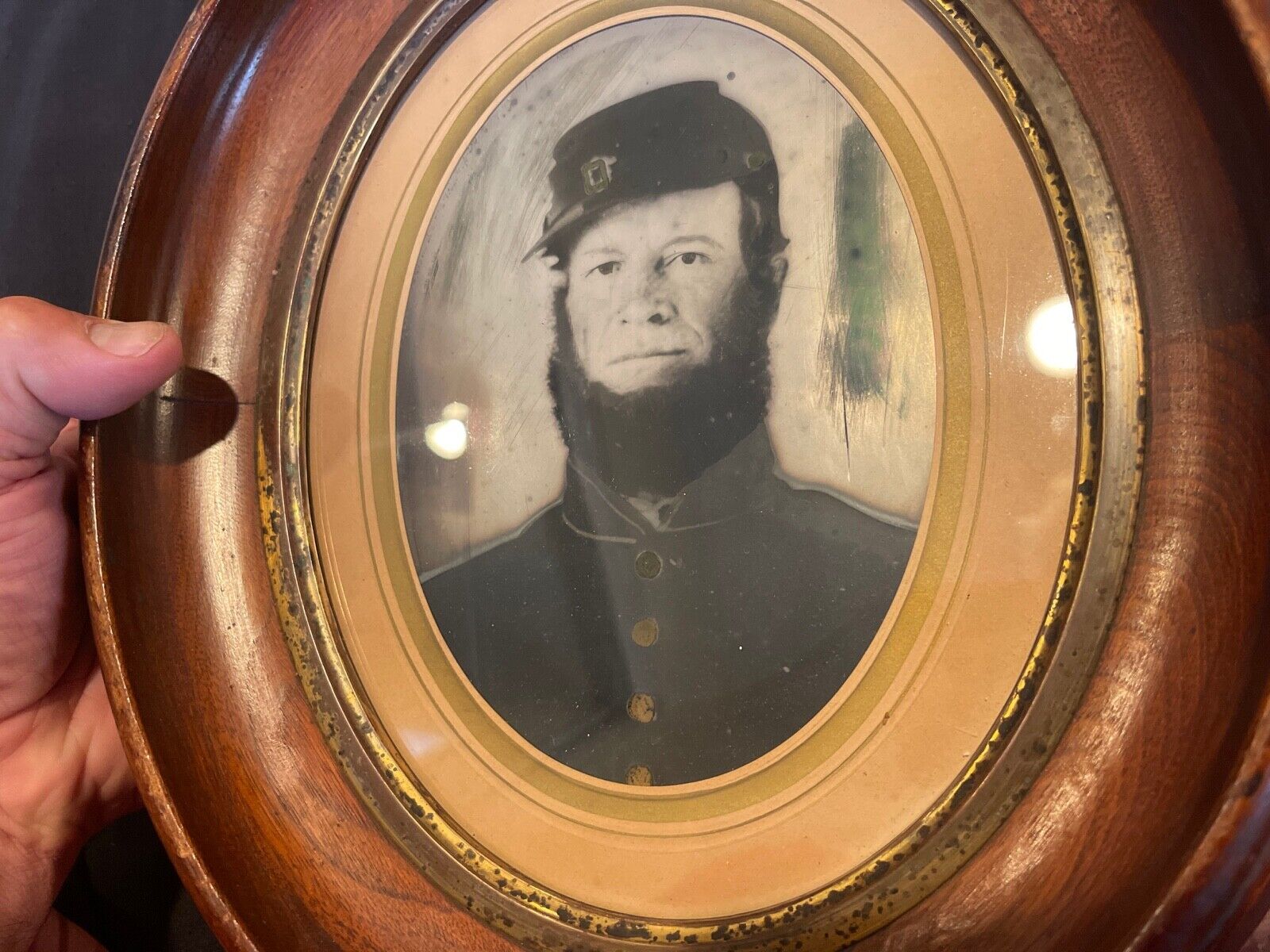 Big 5X5 Antique Civil War soldier Tintype confederate photo Iowa battle of Tampa