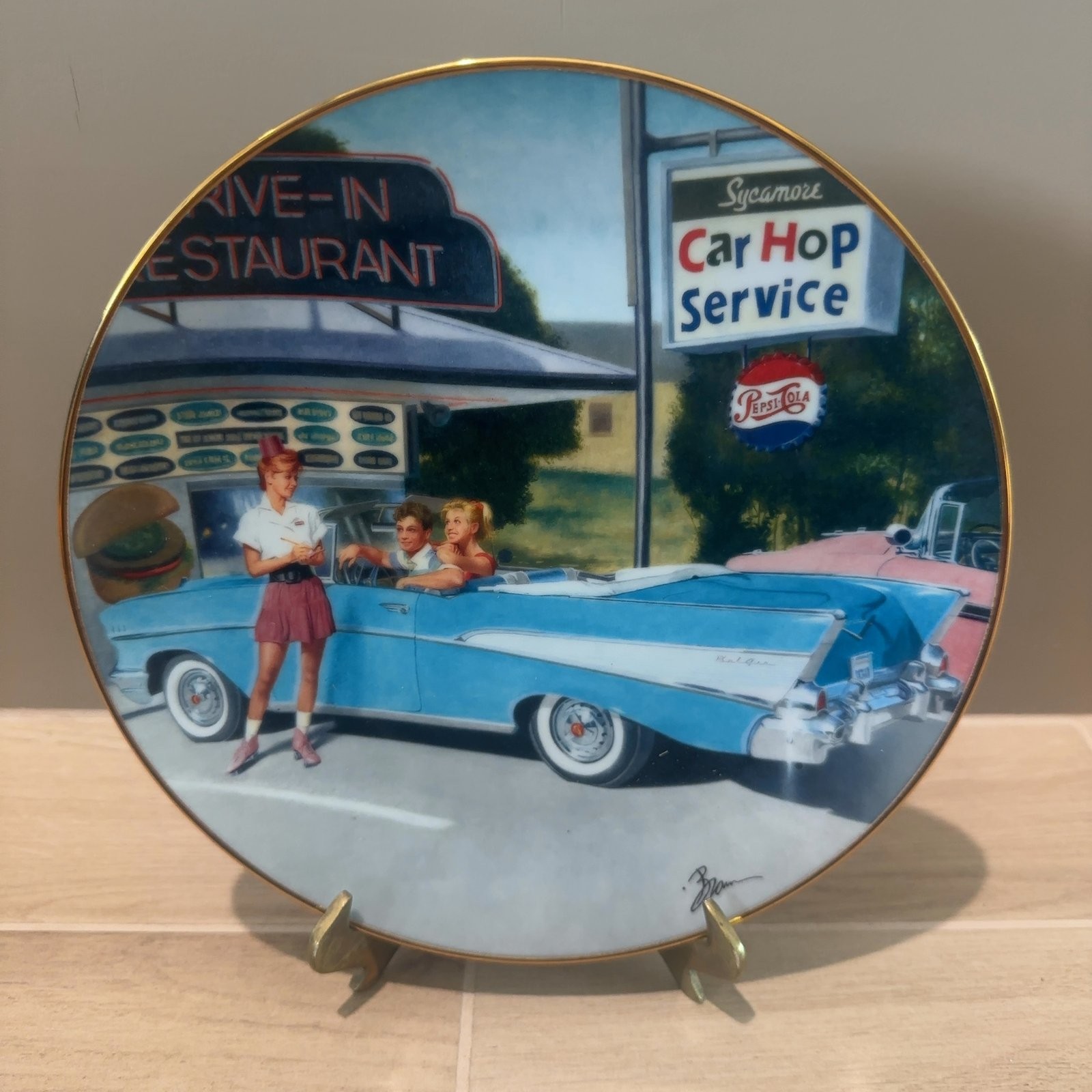The Hamilton Collection Classic Memories Plate Drive Up' 1957 Chevrolet