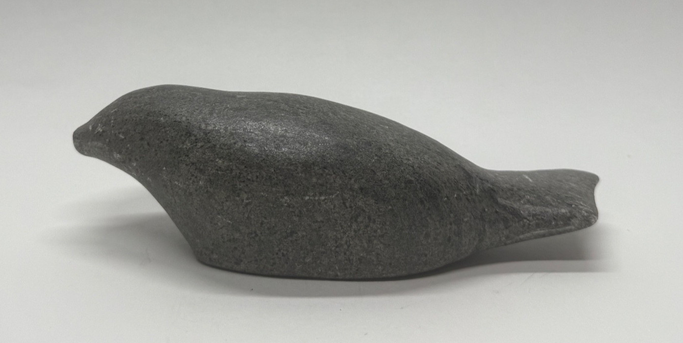 Canadian Eskimo Soapstone Sea Lion Hand Carved 1977 Art Handmade