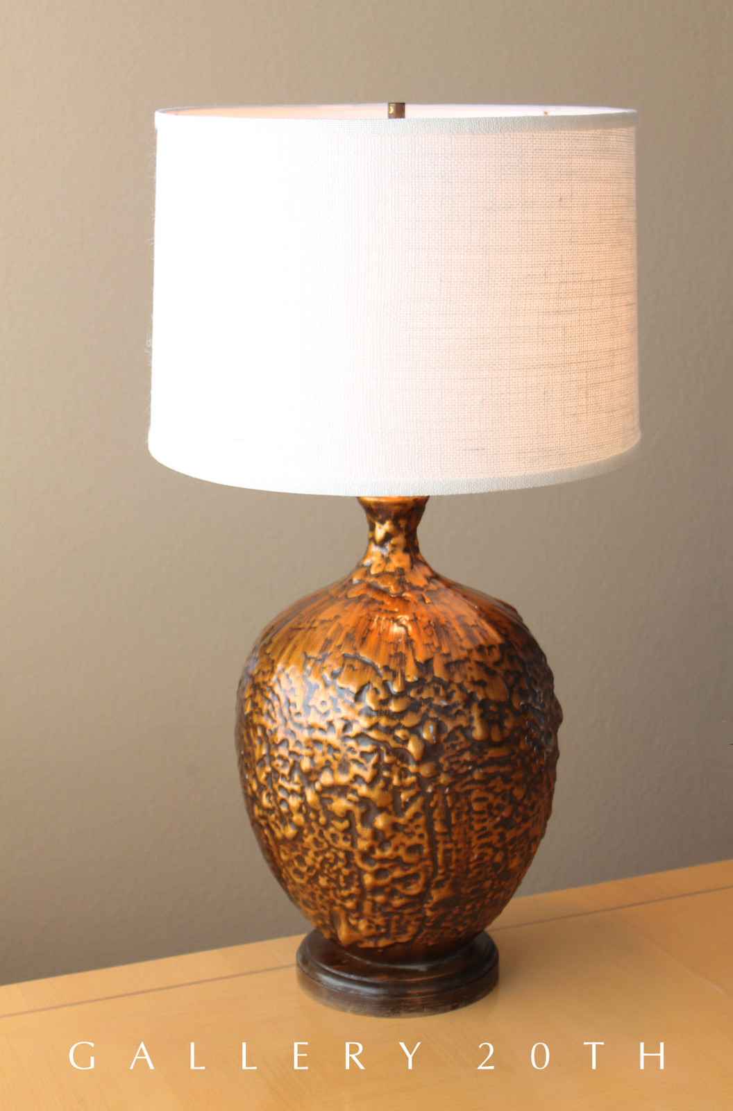 BRUTALIST CALIF. MODERN COPPER TABLE LAMP VTG 50S 60S DRIP ATOMIC MID CENTURY