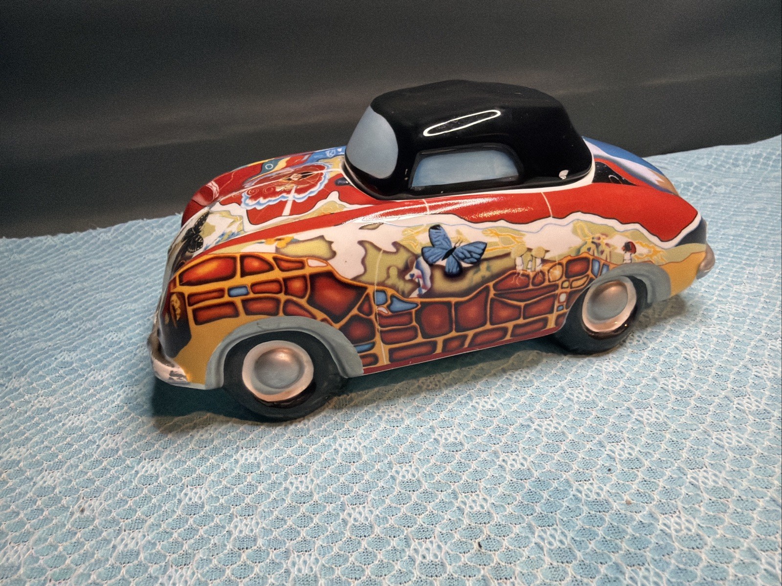 Janis Joplin Porsche 356 Ceramic Music Box by Vandor, with box # 360/4800