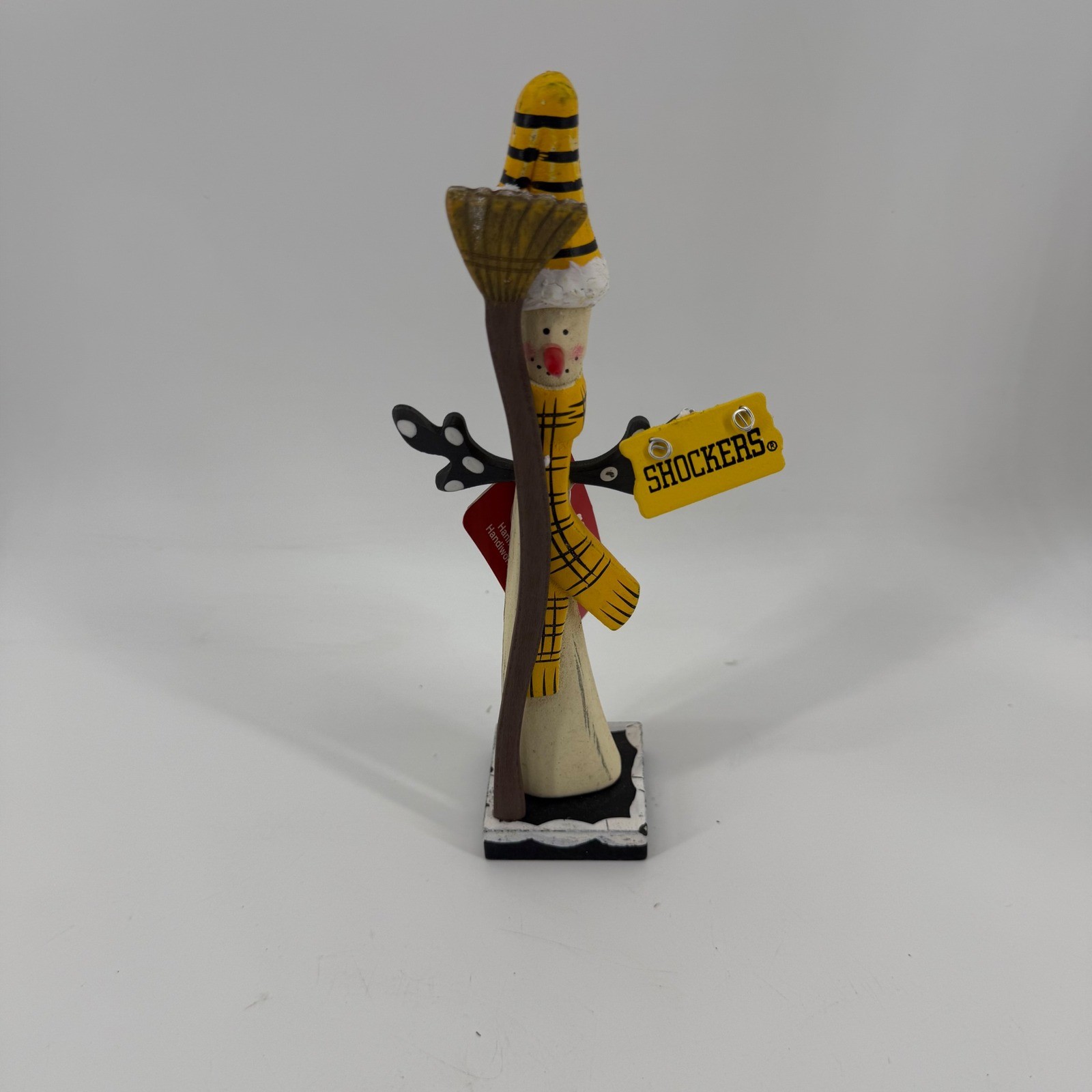 Collectible Wichita State Shockers Snowman Rustic Decor Figurine WSU Folk Art