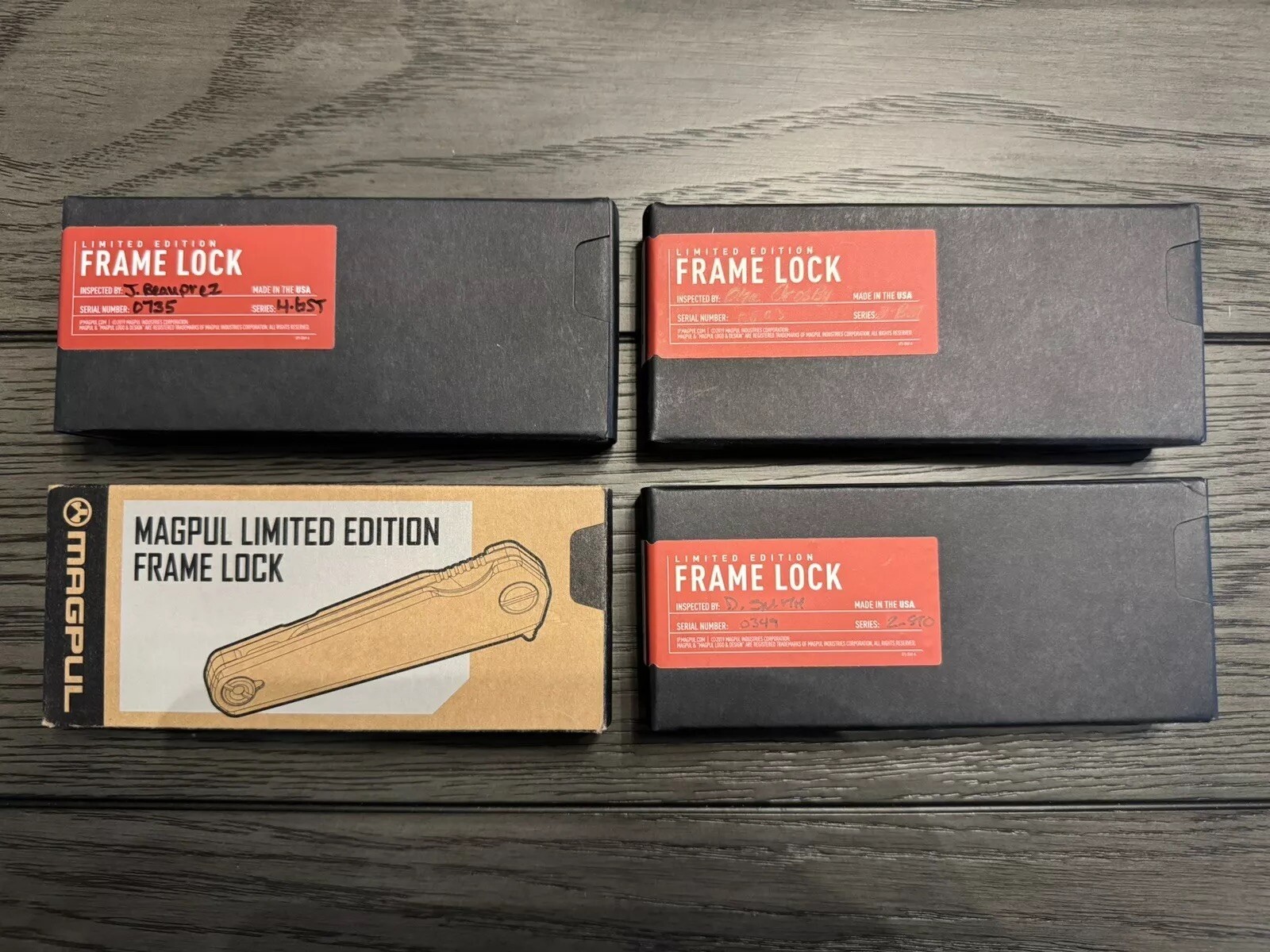 Magpul Knife - Rigger - Frame Lock - Set Of All 4 Limited Edition Knives