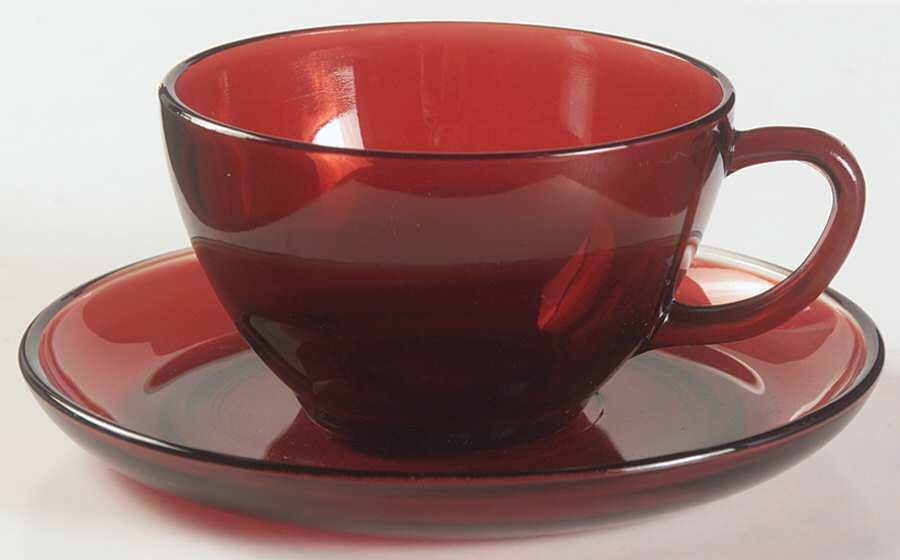 Anchor Hocking R4000 Royal Ruby Cup &Saucer Set 2615730