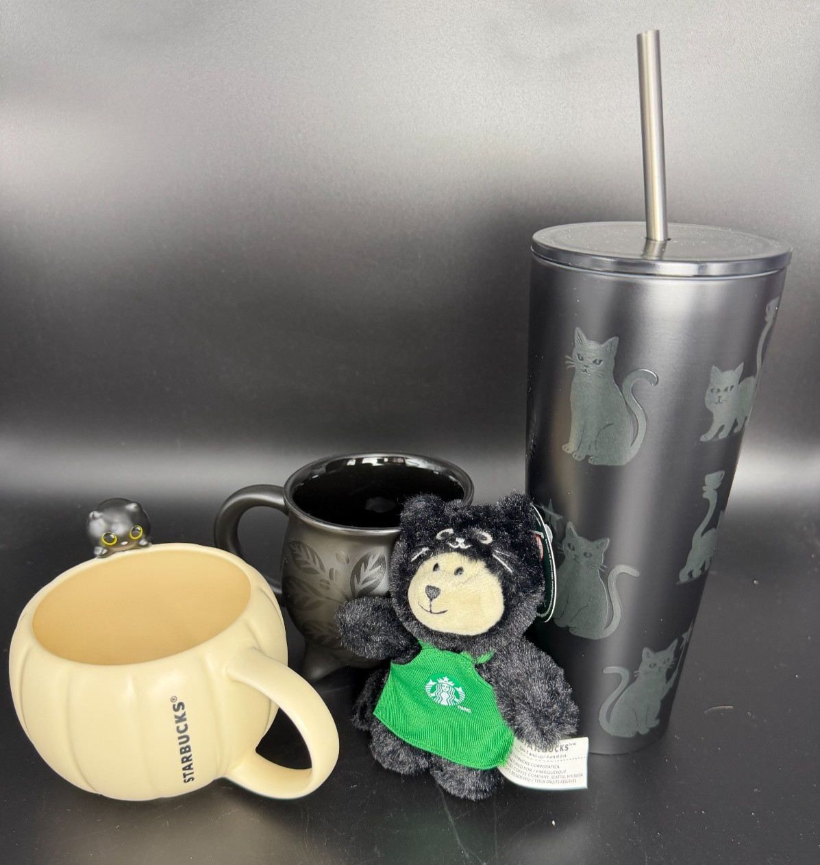 NWT Starbucks 2026 Fall Halloween BLACK CAT COLLECTION BUNDLE (4-Piece) Complete