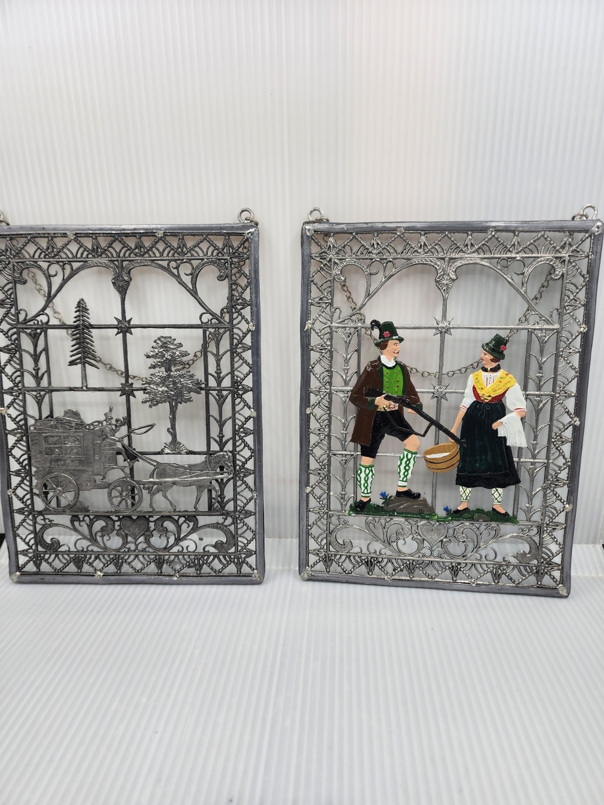 Vintage Zinn-Truhe Pewter German Wall Hangings Antique Folk Art New Rare