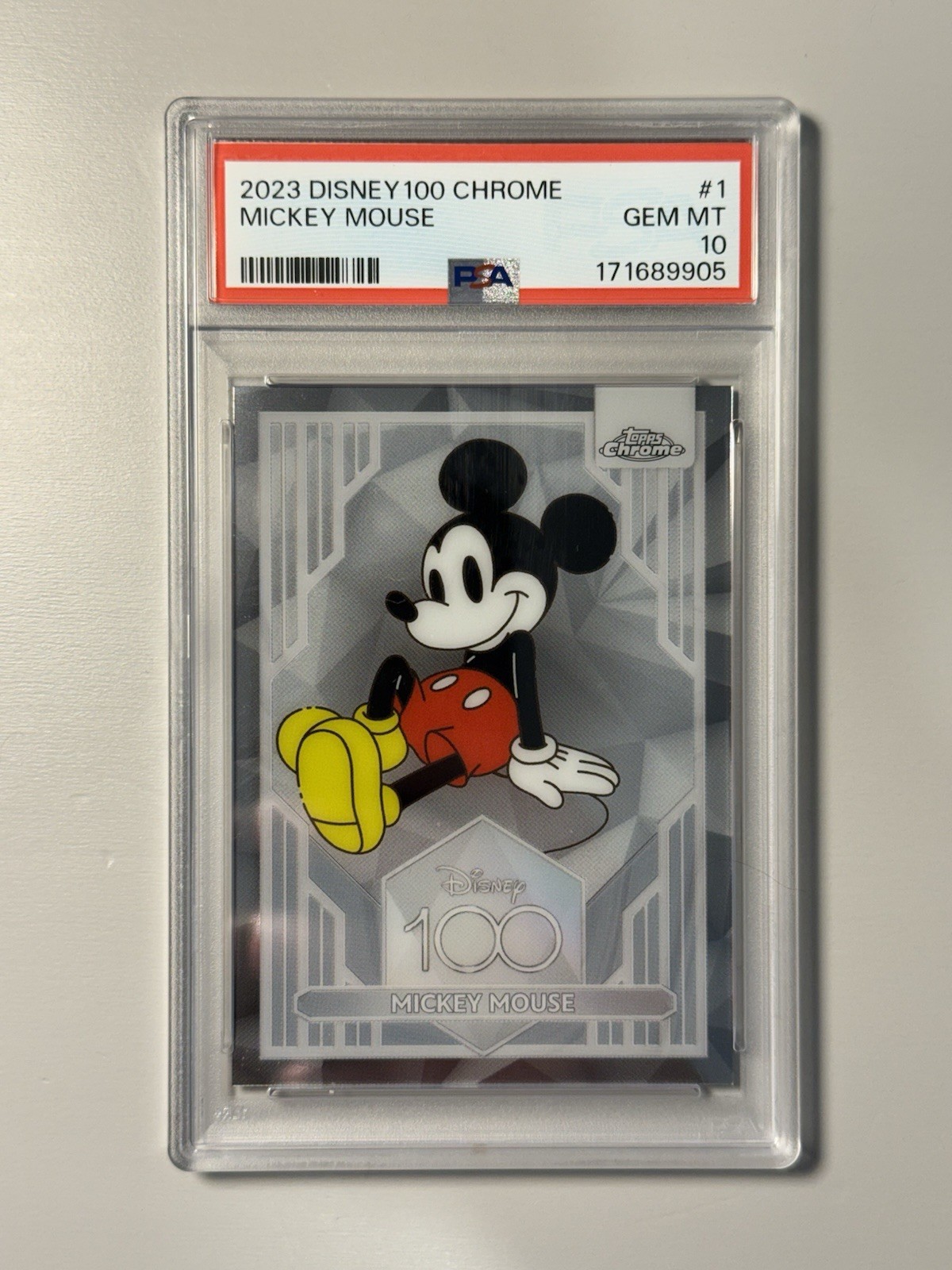 2023 Topps Chrome Disney 100 Mickey Mouse #1 PSA 10 GEM MINT New Slab