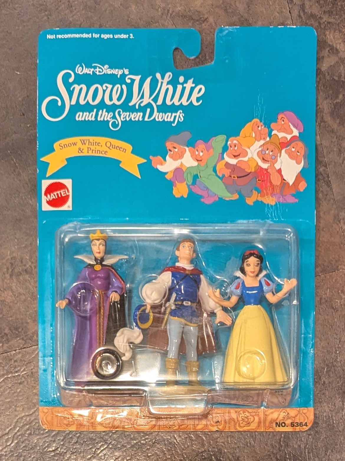 Vintage Mattel Disney Snow White Evil Queen Prince Charming PVC Figures Set New