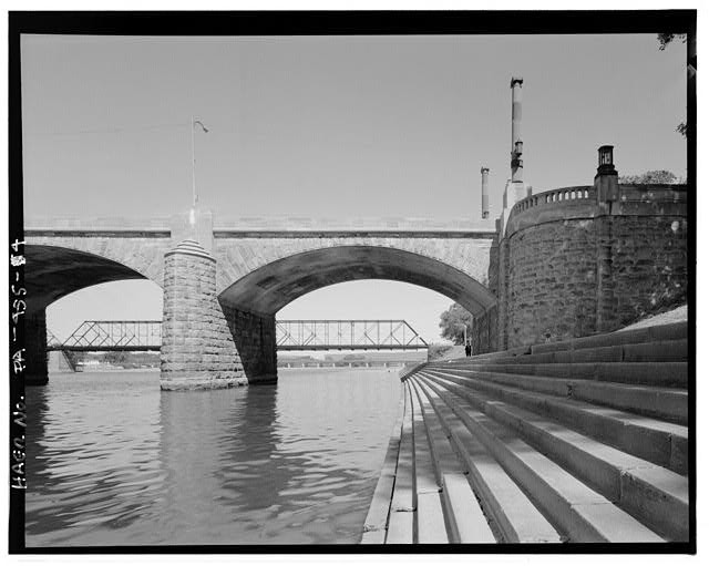 Photo:Market Street Bridge Arch Bridge River Steps 1900s