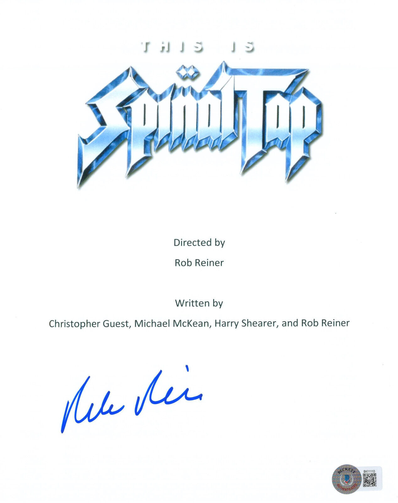 ROB REINER SIGNED AUTOGRAPH THIS IS SPINAL TAP FULL SCRIPT BECKETT BAS