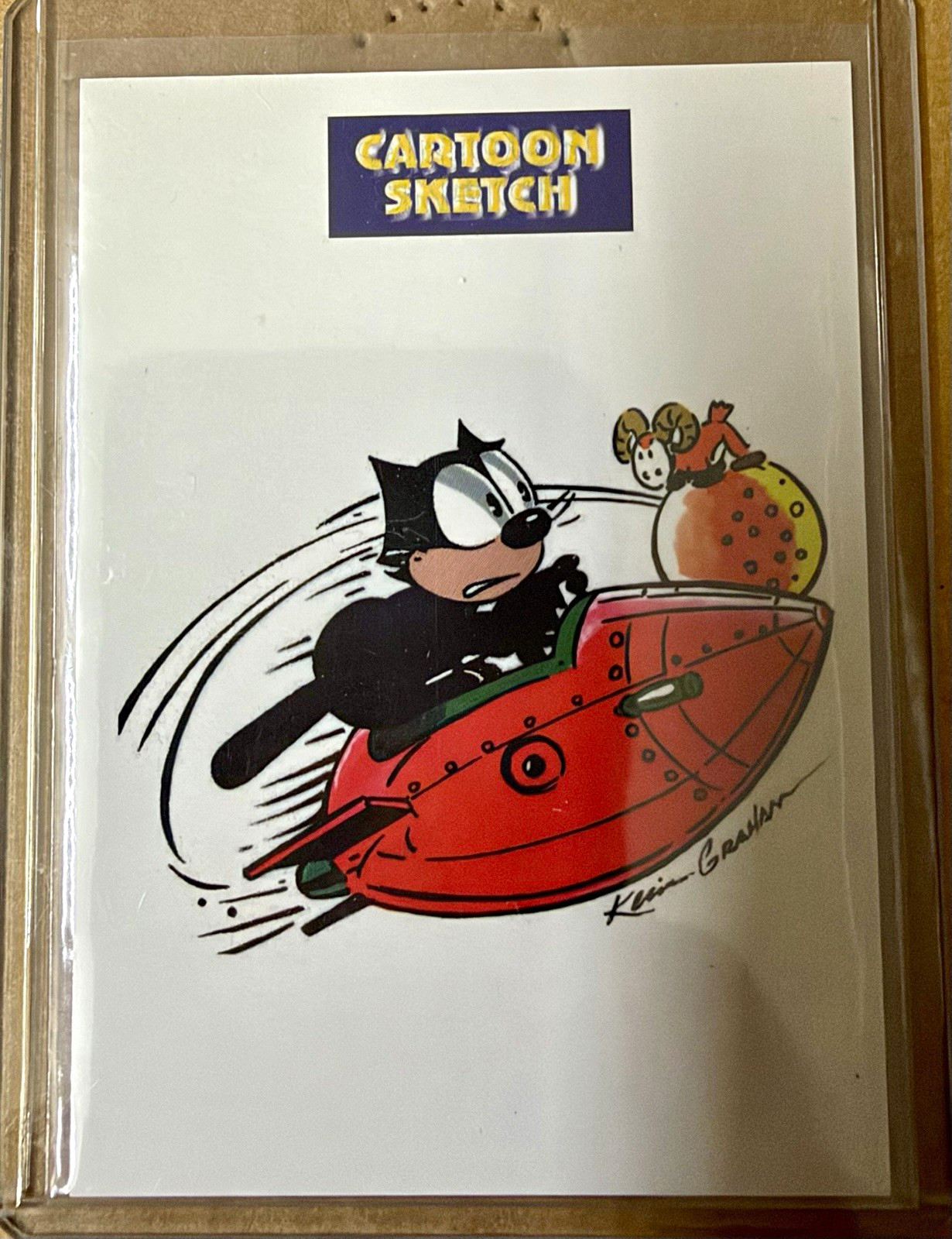 2010 Breygent Felix the Cat Cartoon Sketch Sketch Art Card CN-1 Kevin Graham