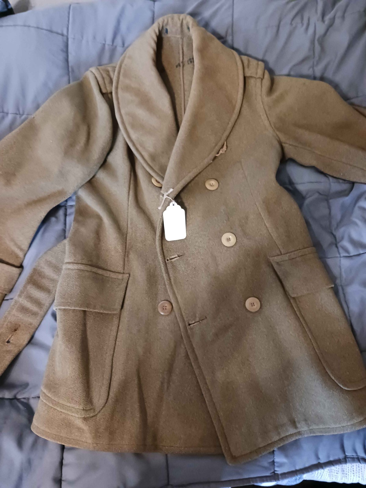 Size 40 R? Vintage 1950s Trench Coat Made From WW2 American Blankets