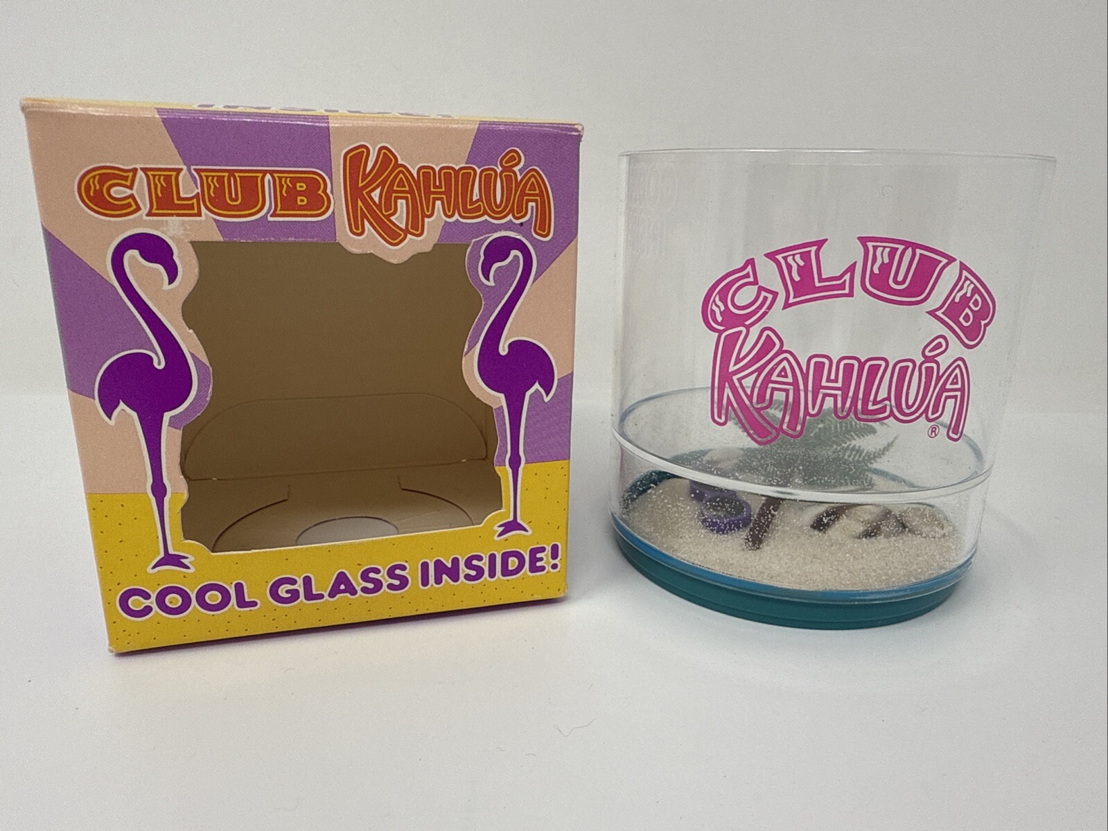 Vtg Club Kahlua Plastic Tumbler Glass Cup Tiki Bar 12 oz Palm Tree