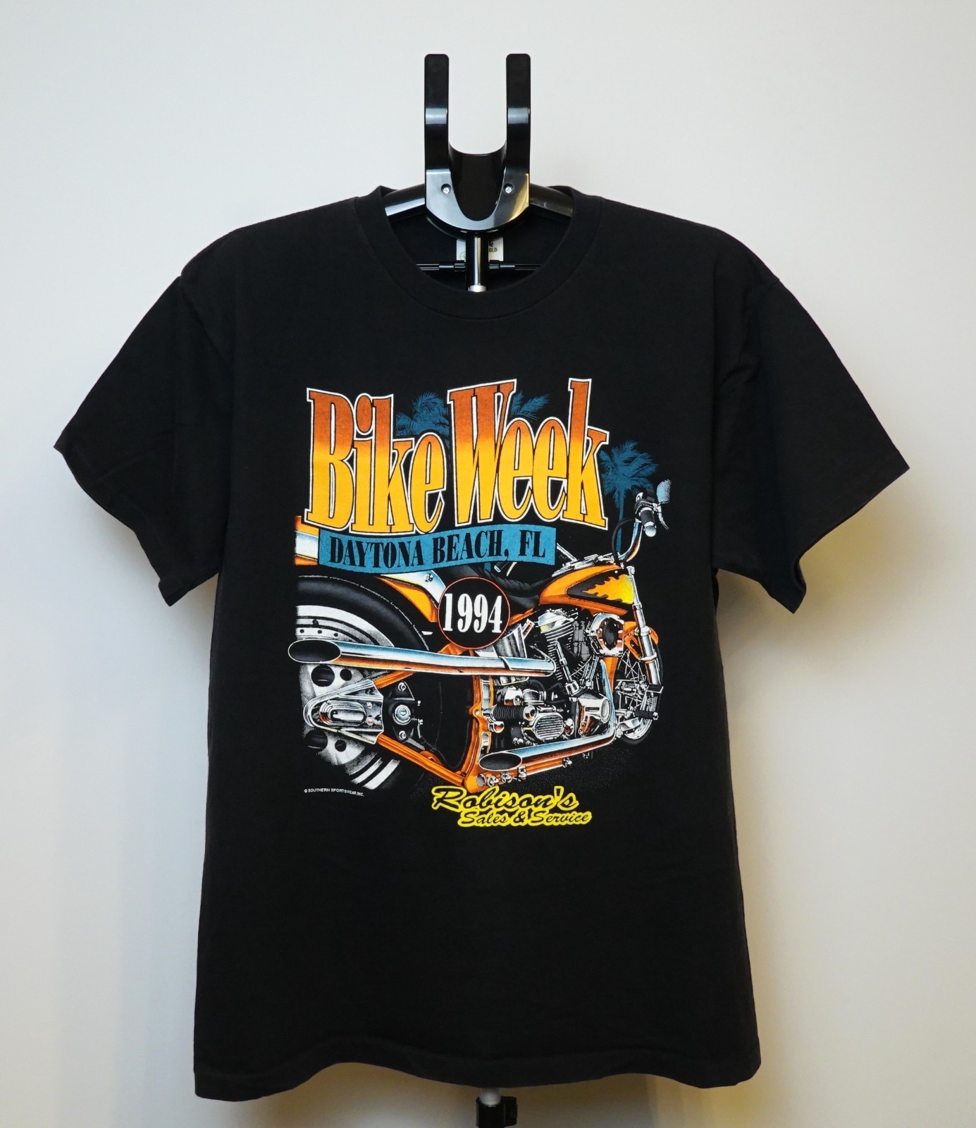 Vintage 1994 Robison\'s Harley Daytona Beach Bike Week Men\'s XL T-Shirt
