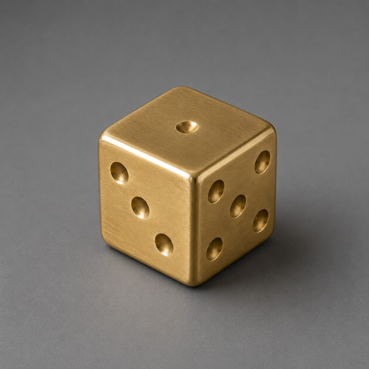 Solid Brass Dice Paperweight, 1 Inch Brass Geometric Cube Desk Decor
