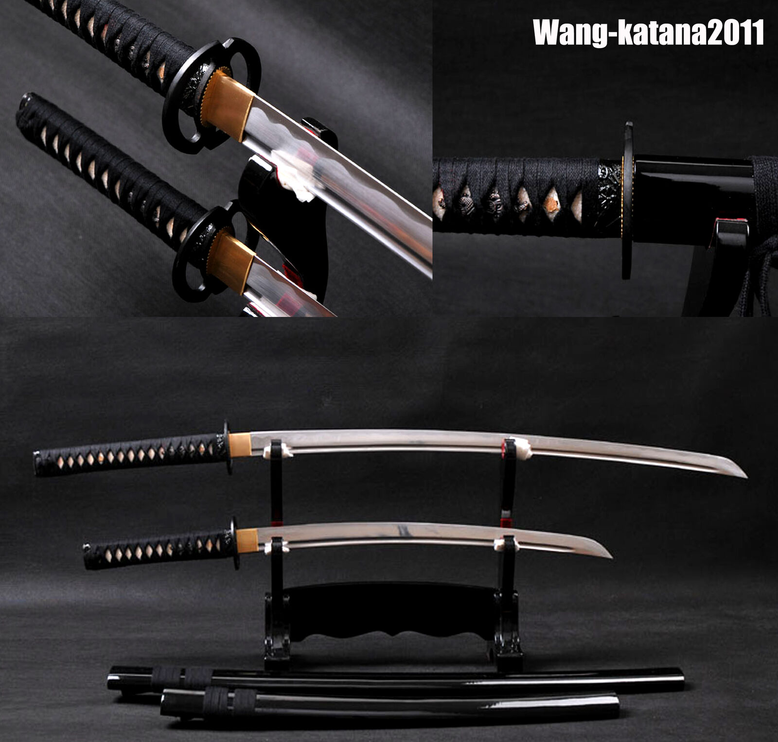 40''Katana+30''Wakizashi Musashi 1095 Steel Japanese Samurai Sharp Swords Set