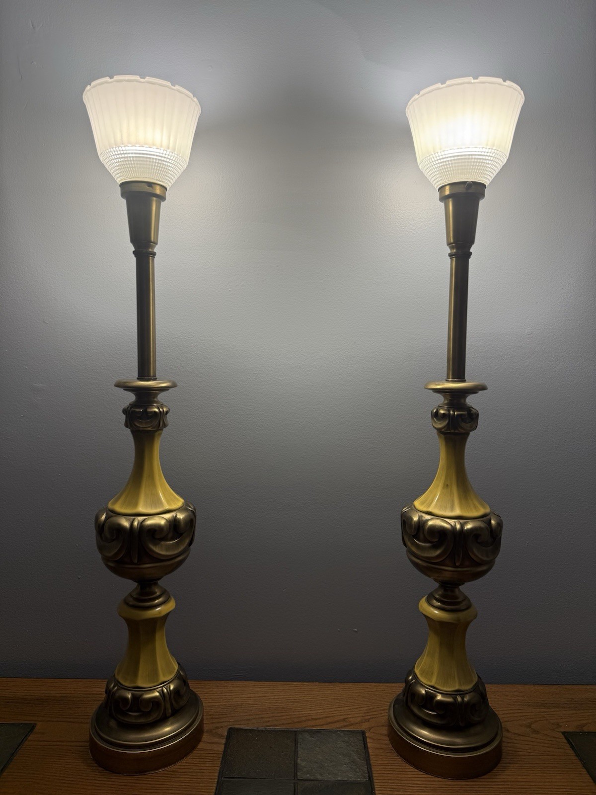Vintage Pair Rembrandt Model 913 Torchier Hollywood Regency Lamps 36” Tall Vintage Pair Rembrandt Model 913 Torchier Hollywood Regency Lamps 36” Tall
