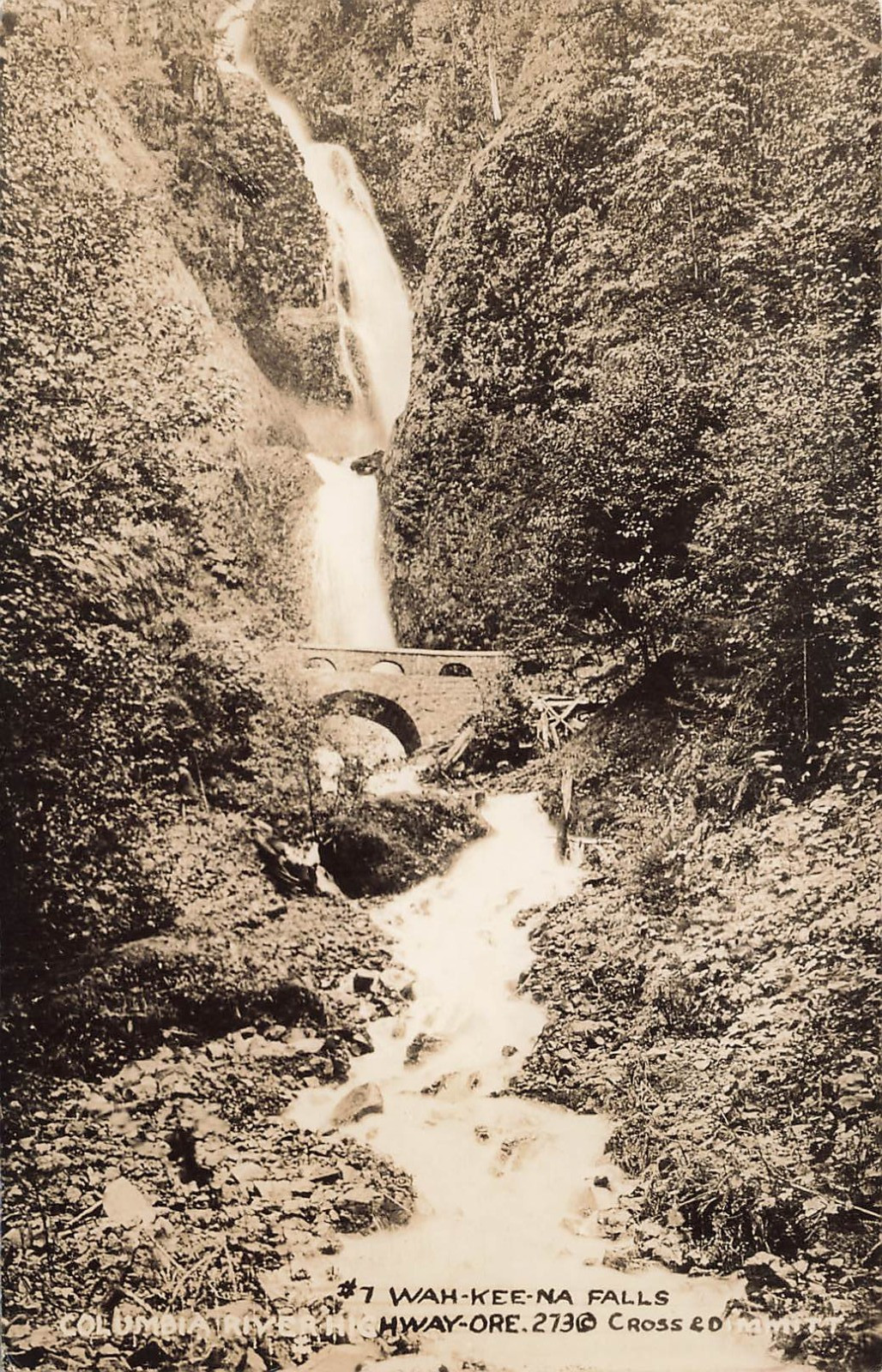 WAHKEENA FALLS REAL PHOTO POSTCARD COLUMBIA RIVER HIGHWAY OR OREGON 1920s RPPC WAHKEENA FALLS REAL PHOTO POSTCARD COLUMBIA RIVER HIGHWAY OR OREGON 1920s RPPC