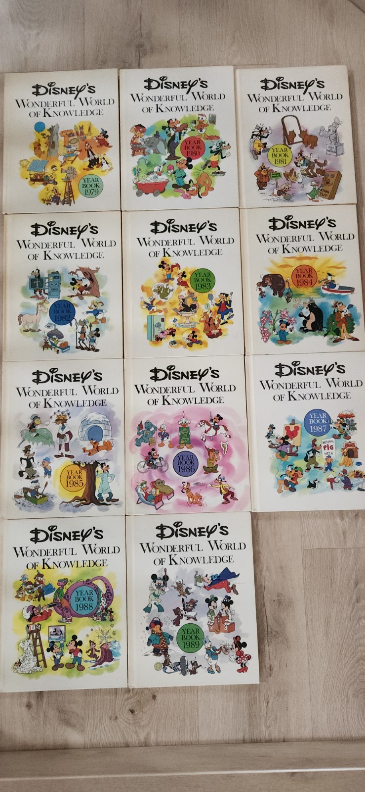 Vintage lot of 11, year 1979 to 1989 Disney wonderful world of knowledge books
